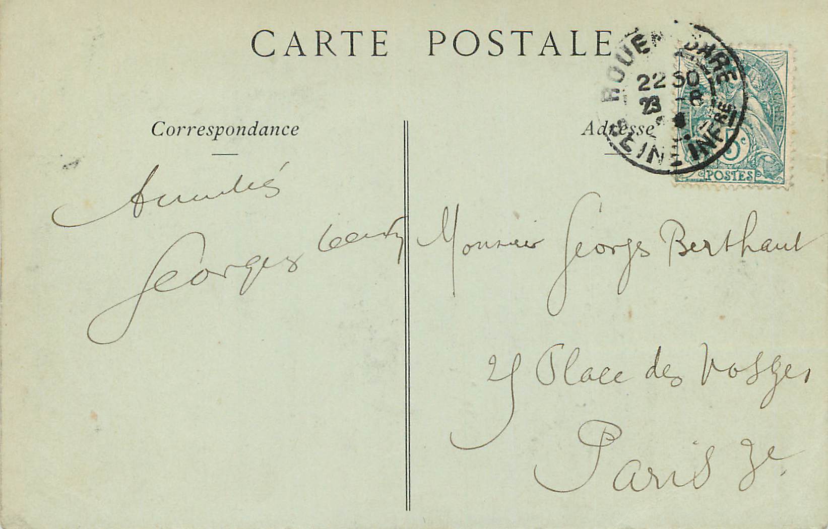 CPA Rouen Le Palais de Justice — Rückseite