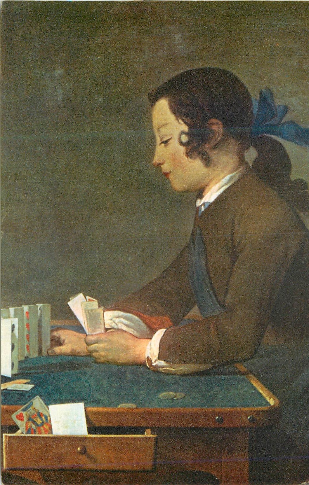 CPA J B Chardin (1699 1799) Enfant Jouant aux Cartes Florence Galerie des Offices