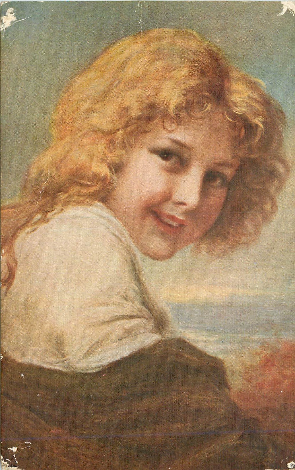 Jeune fille aux cheveux roux — 'Le printemps de la vie' — Martin KAVEL, série 812, Salon d'Hiver, Paris