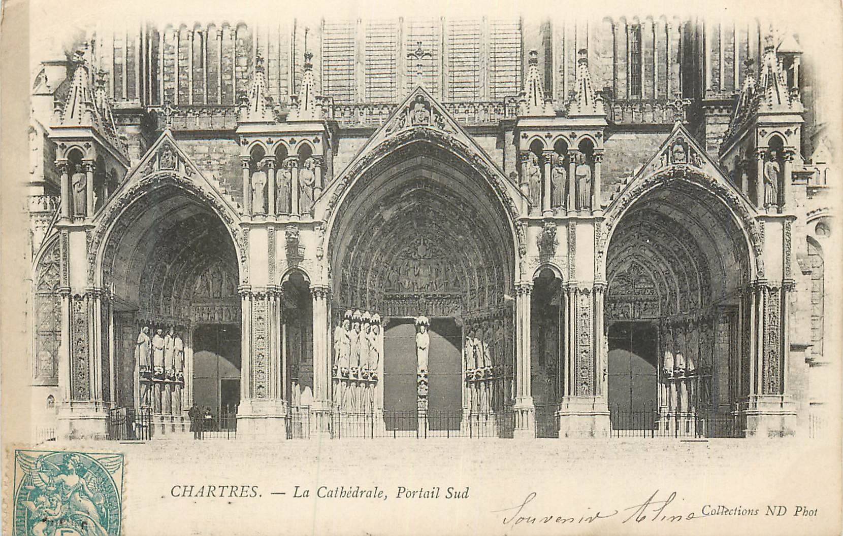 CPA Chartres La Cathedrale Portail Sud (carte 1900)