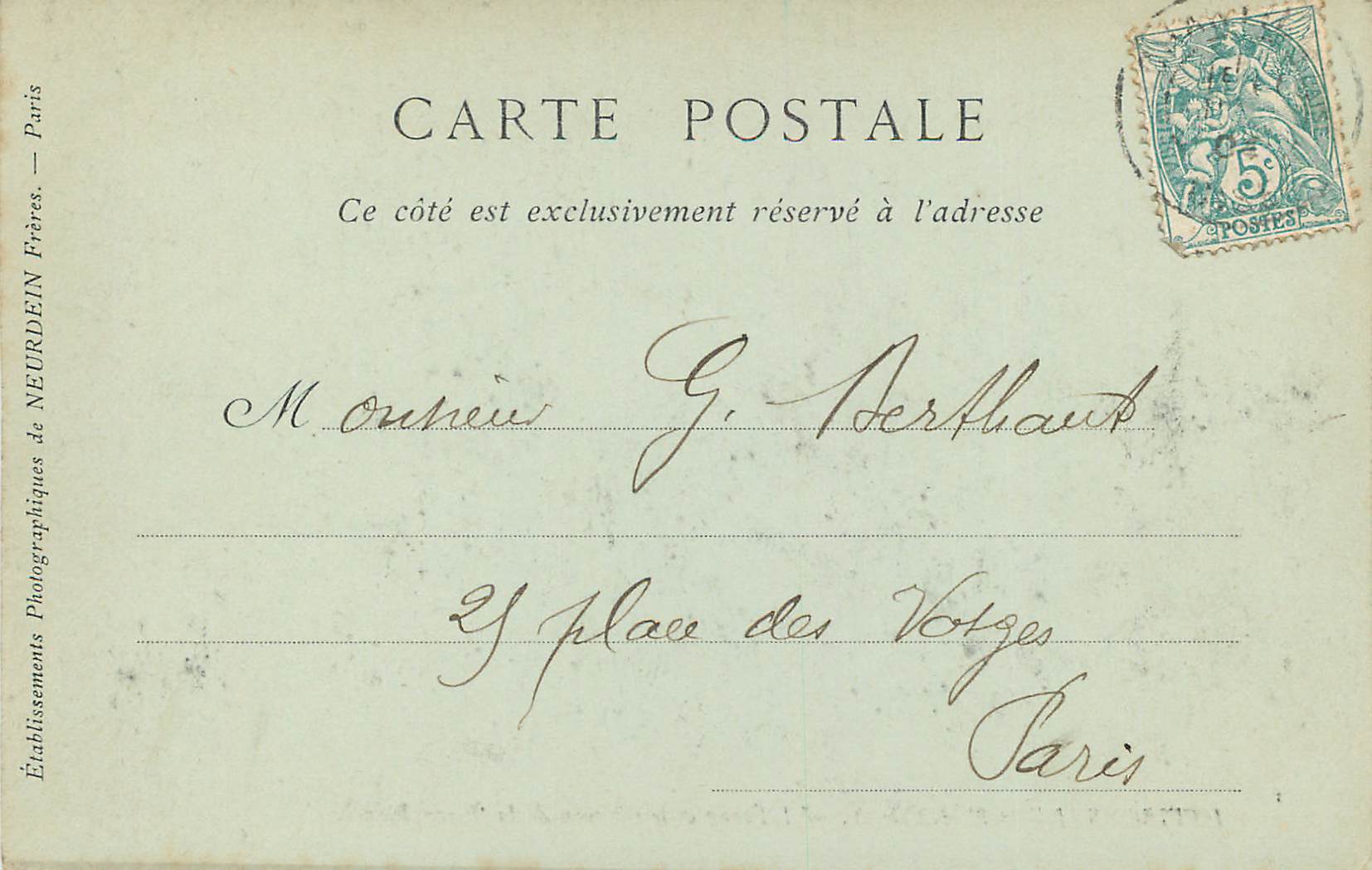 CPA Environs de Chantilly L'Etang Le Chateau de la Reine Blanche (carte 1900) — Rückseite