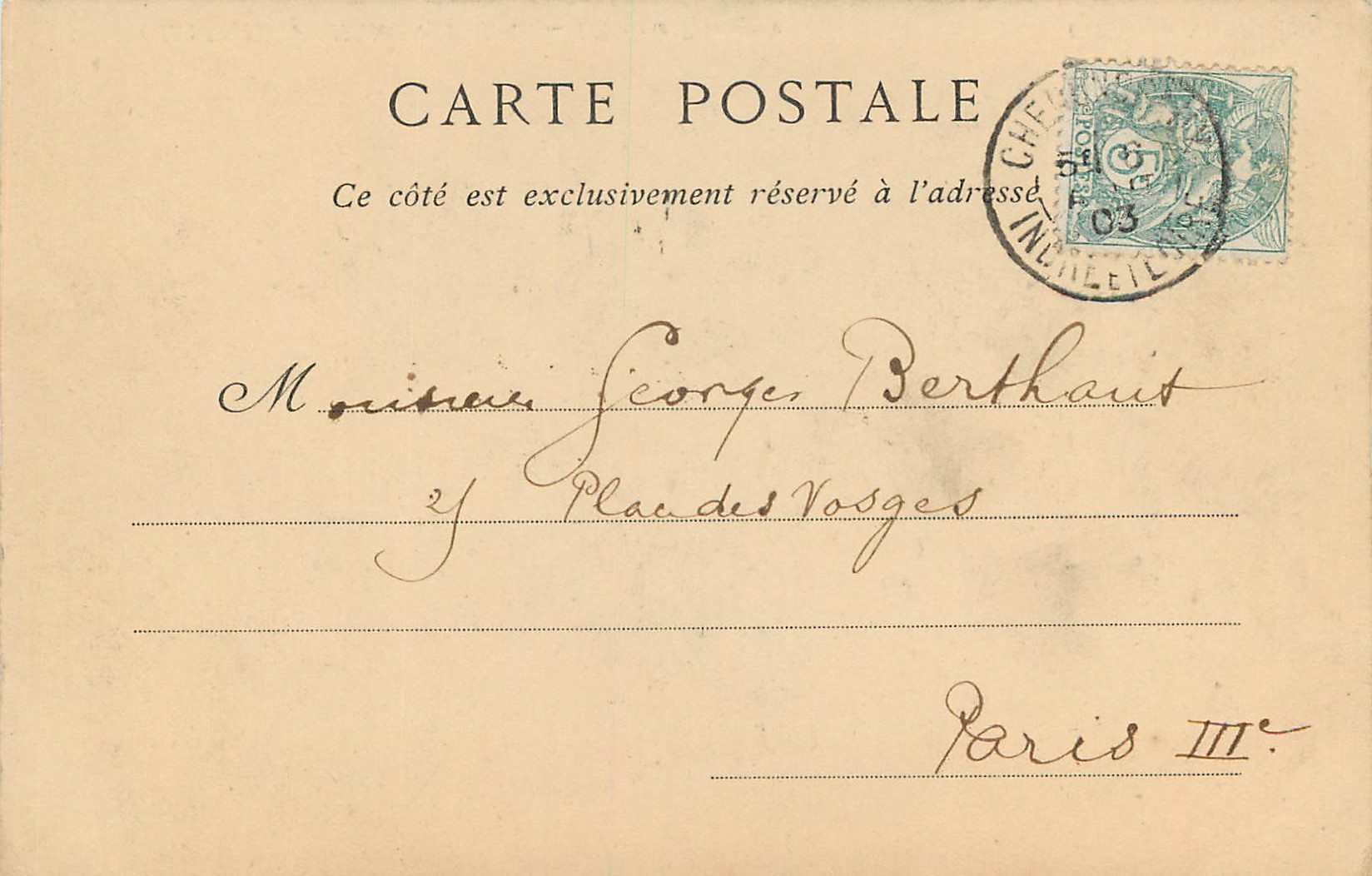 CPA Chateau de Chenonceaux L'Entree Principale (carte 1900) — Rückseite