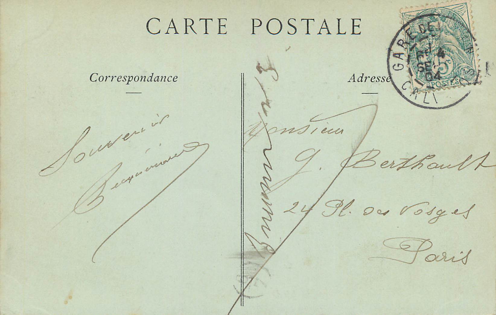 CPA Caen Le Chateau Porte de Secours — Rückseite