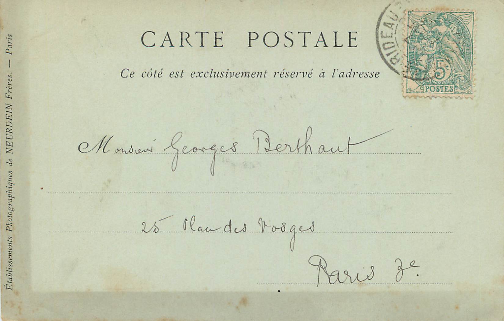 CPA Chateau d'Azay le Rideau Facades Orientales (carte 1900) — Rückseite