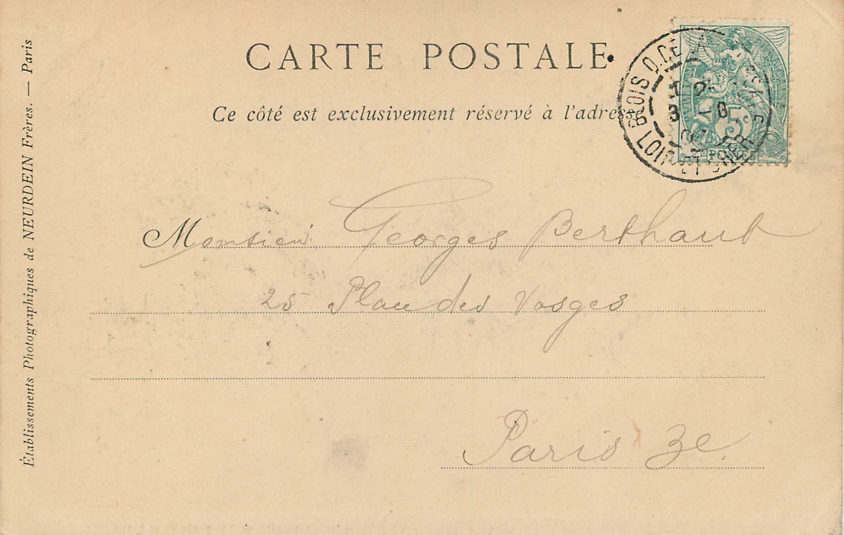 CPA Chateau de Blois Aile Louis XII Facade sur la Cour (carte 1900) — Verso