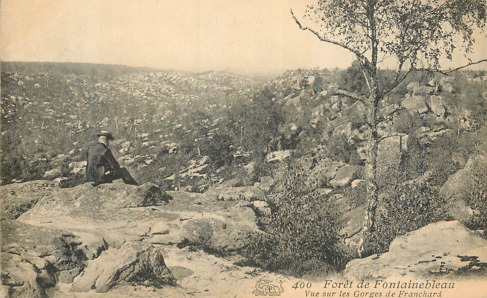 Ausblick auf die Schluchten von Franchard — Forêt de Fontainebleau — unbekannter Verlag, Nr. 400