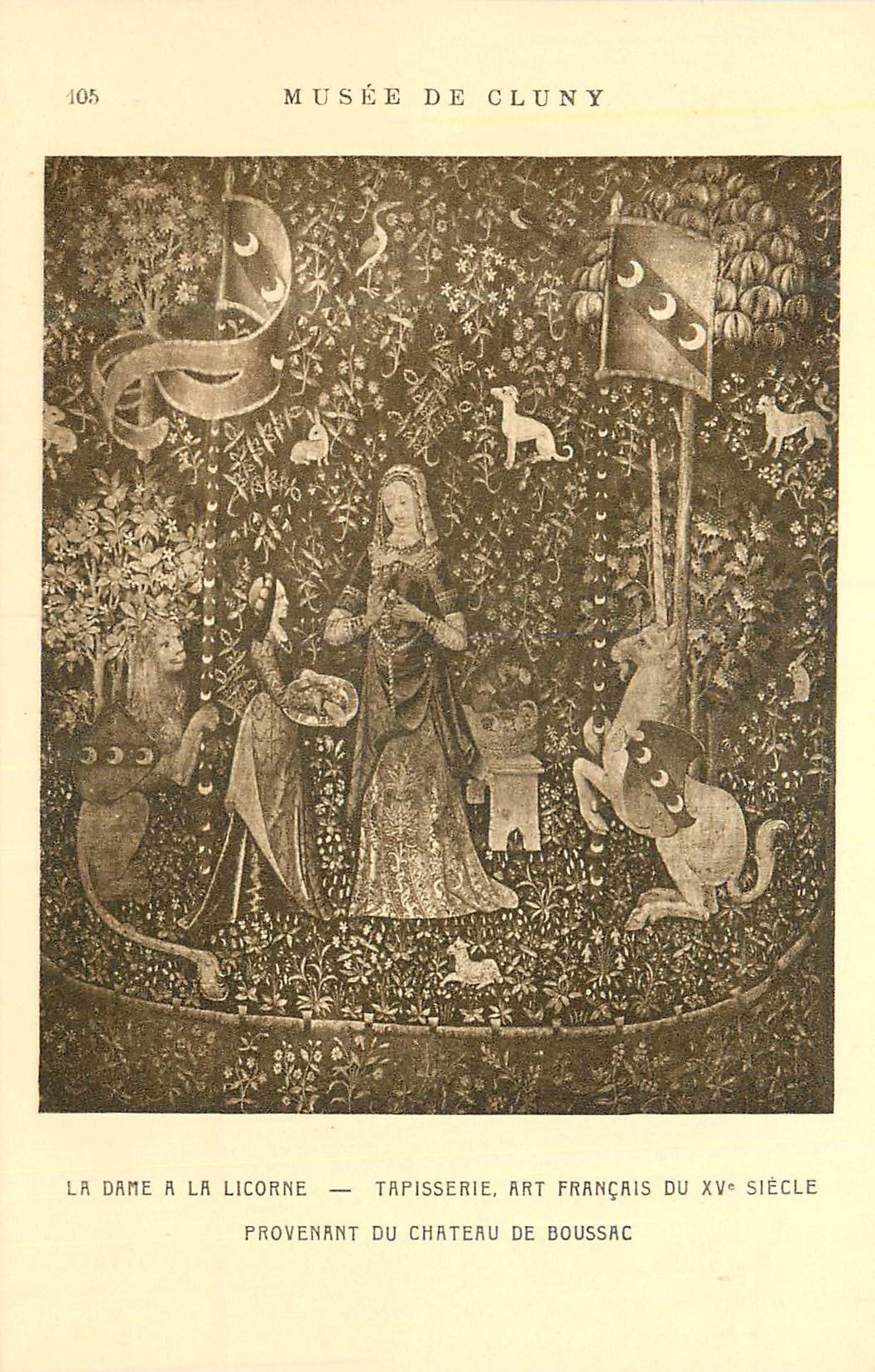 CPA Musee de Cluny La Dame a la Licorne Tapisserie Art Francais du XVe Siecle Provenant du Chateau de Boussac