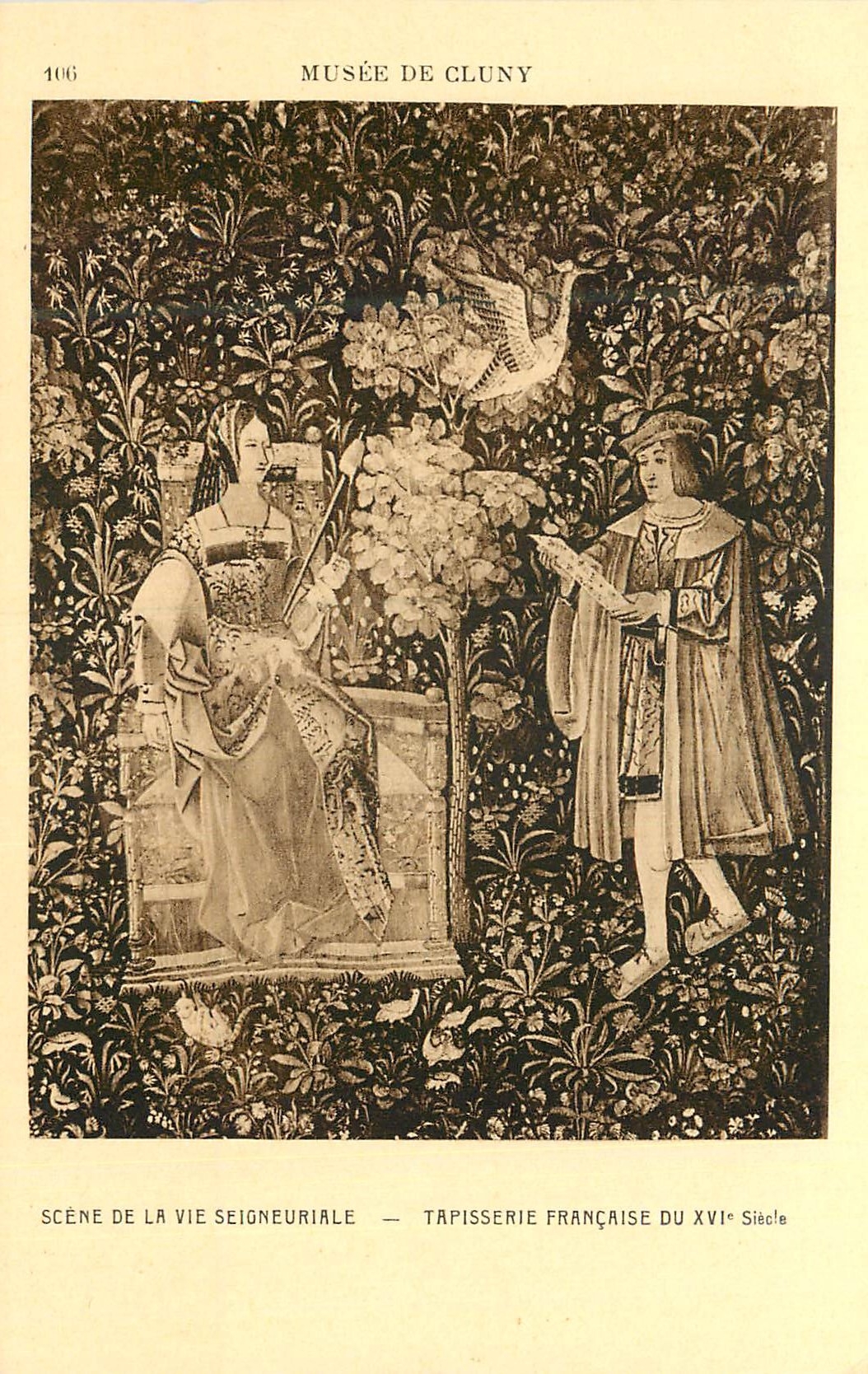 CPA Musee de Cluny Scene de la Vie Seigneuriale Tapisserie Francaise du XVIe Siecle