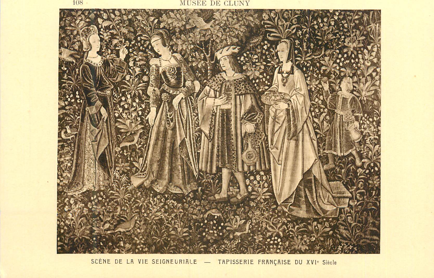 CPA Musee de Cluny Scene de la vie Seigneuriale Tapisserie Francaise du XVIe Siecle