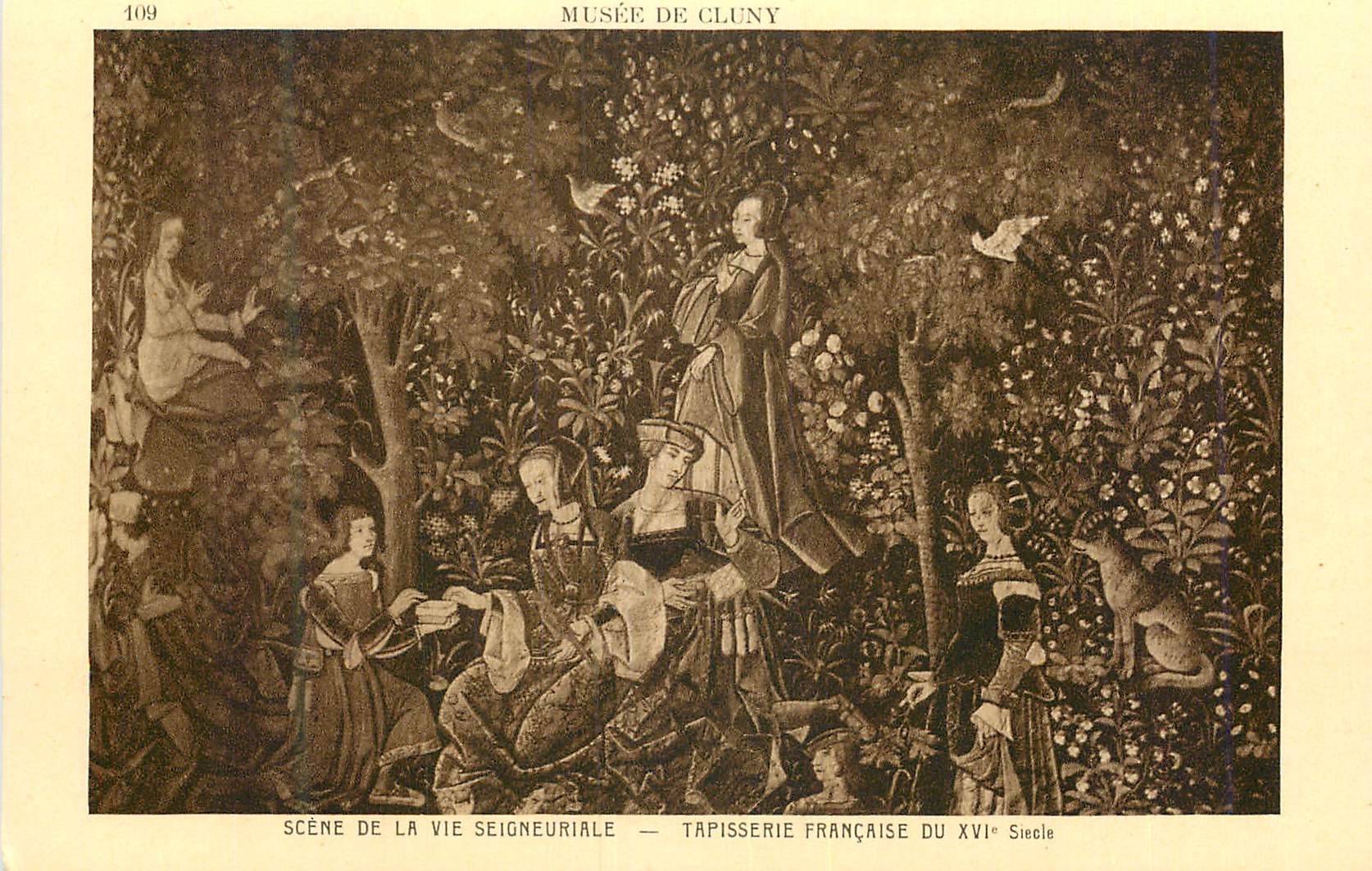 CPA Musee de Cluny Scene de la vie Seigneuriale Tapisserie Francaise du XVIe Siecle