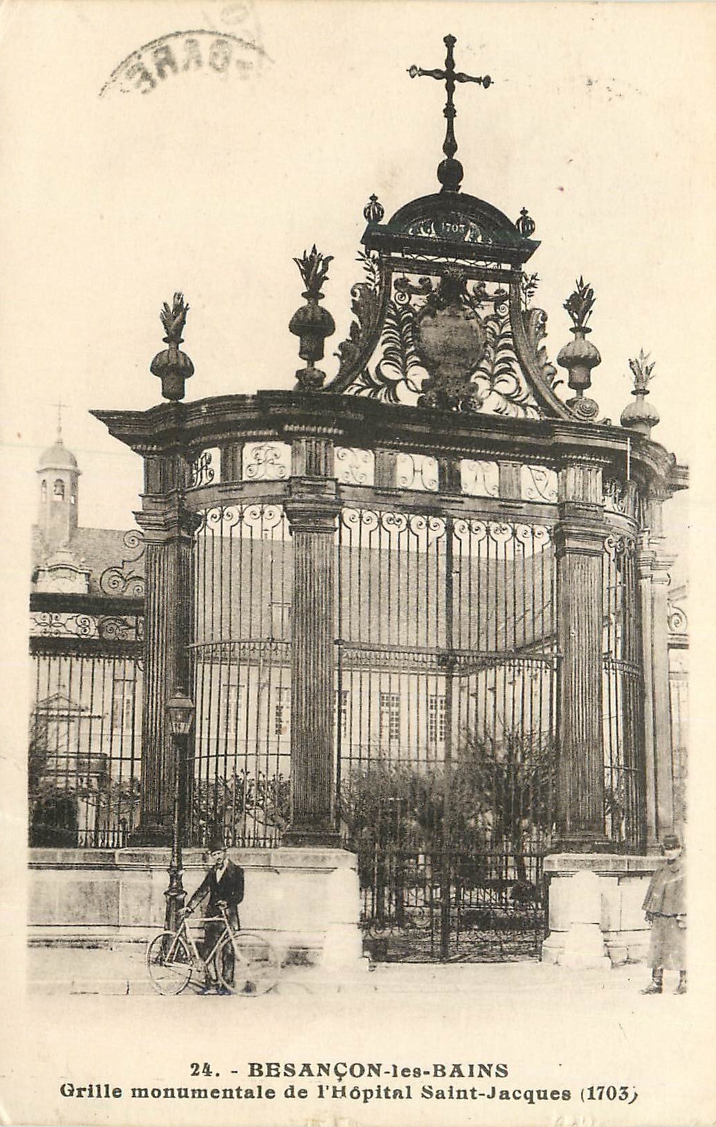 Besançon-les-Bains — Grille monumentale de l'Hôpital Saint-Jacques (1703) — Les Éditions C. L. B. - Besançon