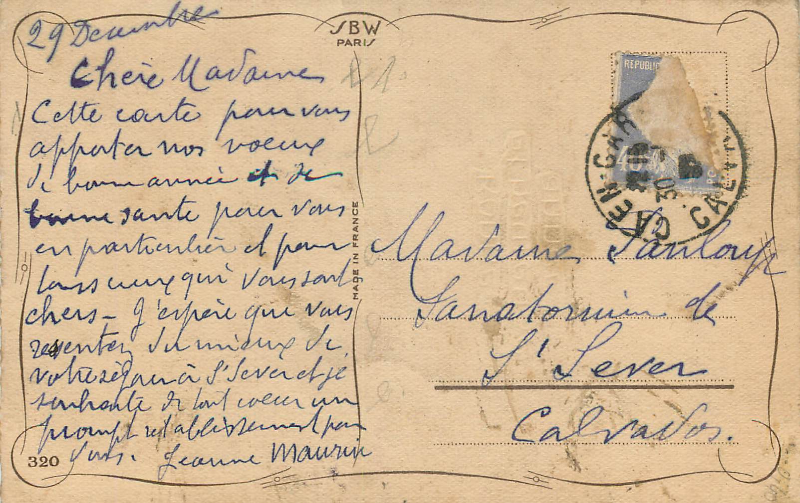 CPA Bonne et Heureuse Annee — Rückseite