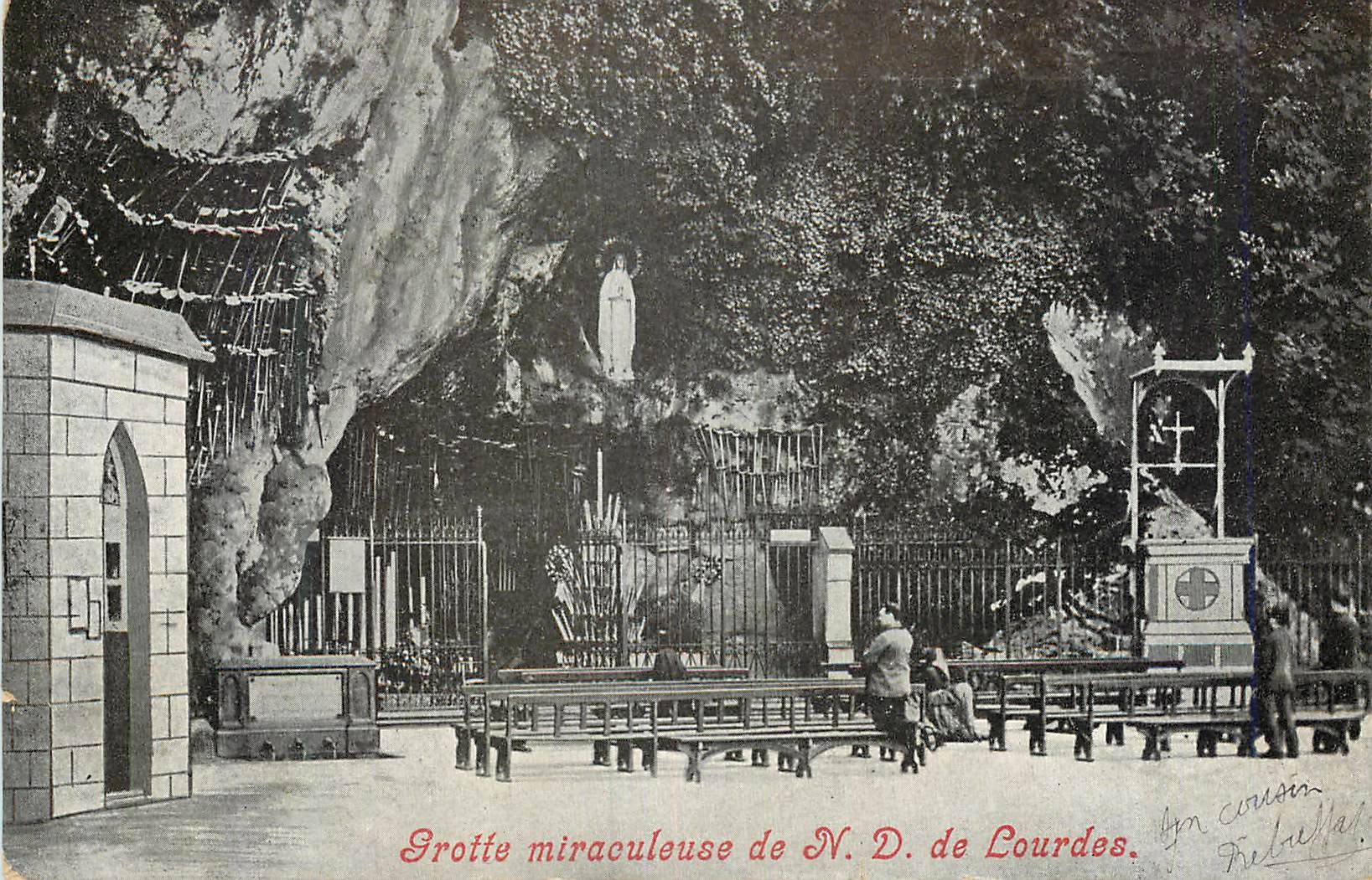 CPA Grotte Miraculeuse de N D de Lourdes
