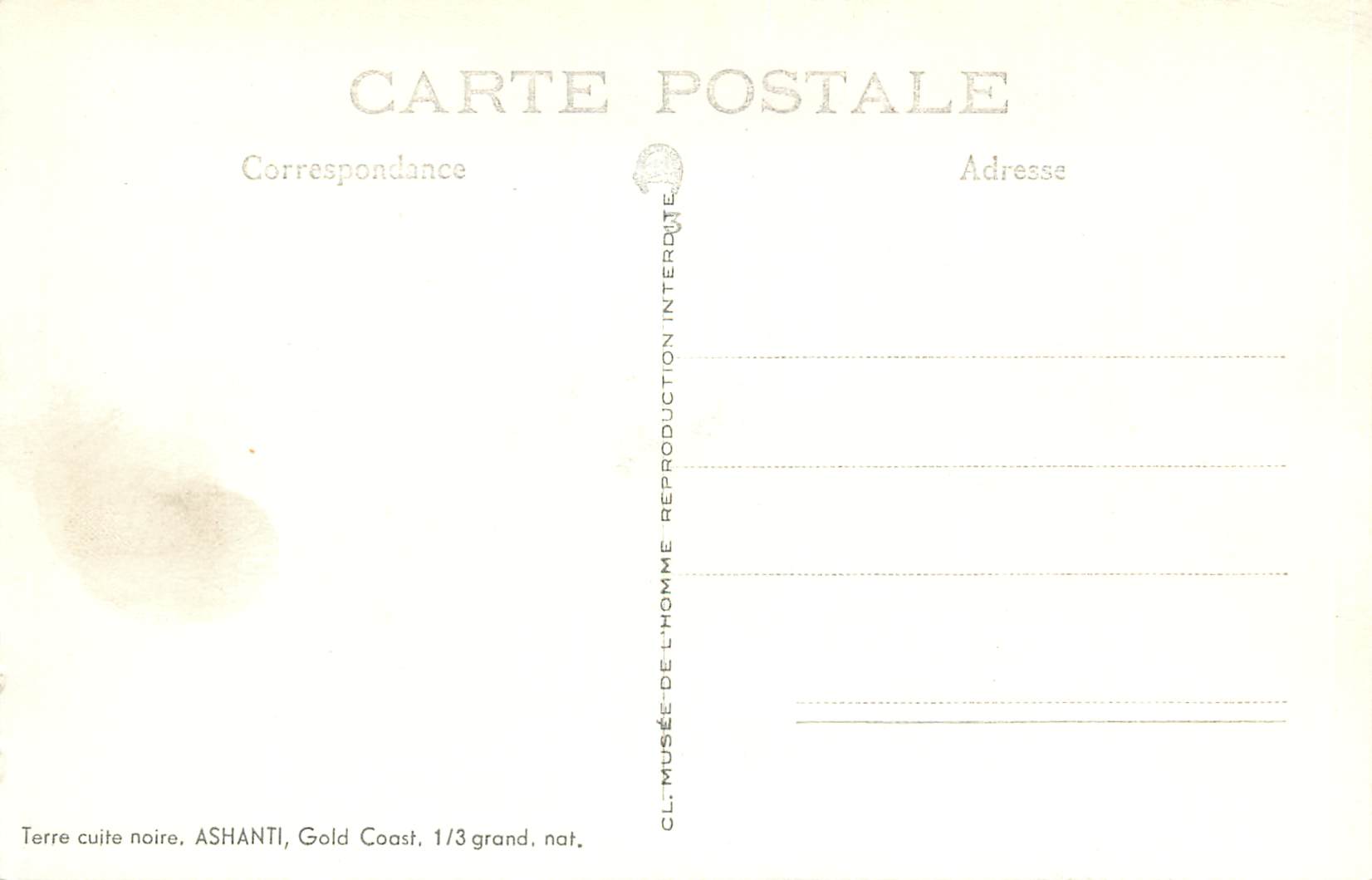 CPM Terre Cuite Noire Ashanti Gold Coast — Rückseite