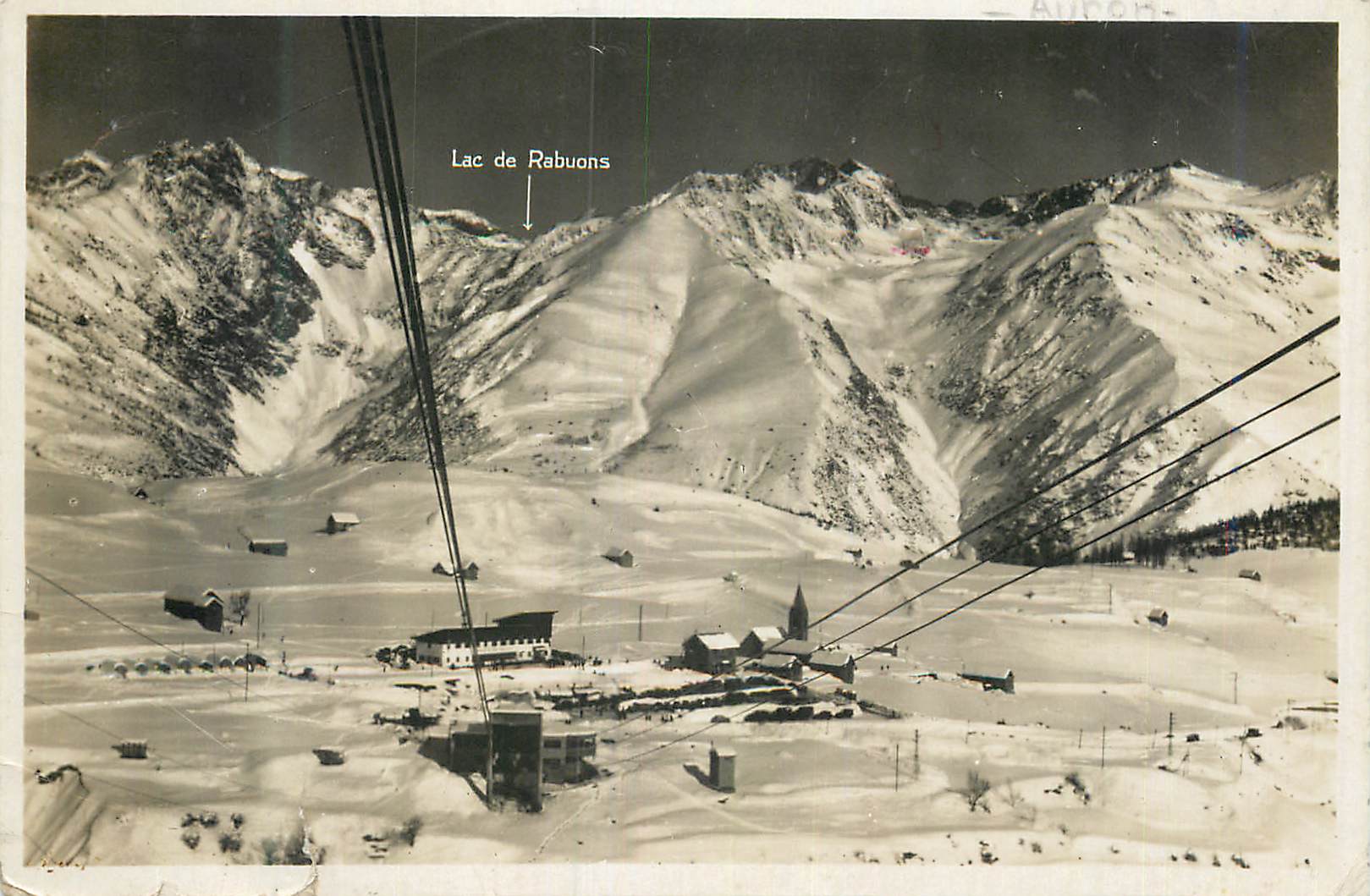 Lac de Rabuons — Vue depuis la cabine téléphérique d'Aurion — Édition Brandy