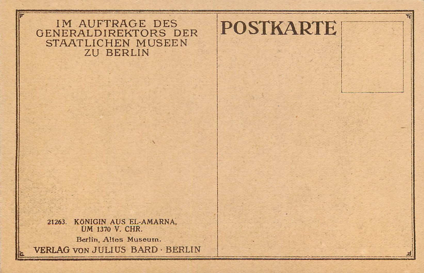 CPA Berlin Altes Museum Verlag Von Julius Bard Berlin — Back