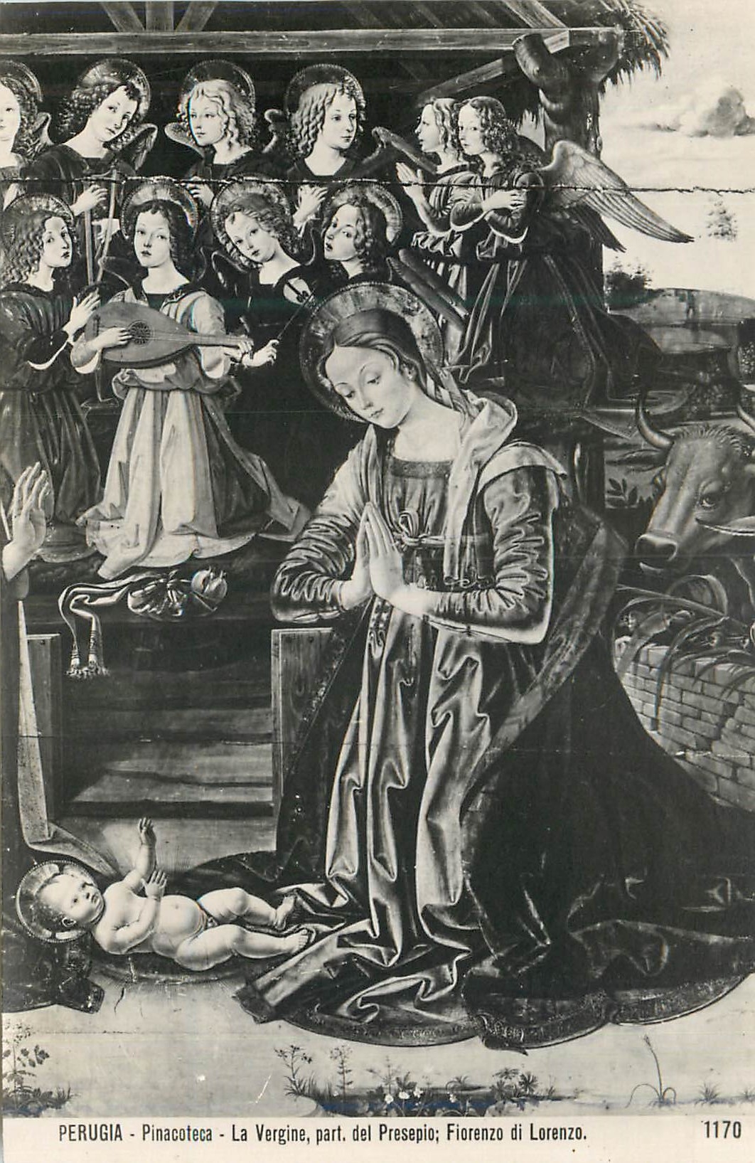 CPA Perugia Pinacoteca La Vergine Part del Presepio Fironzo di Lorenzo