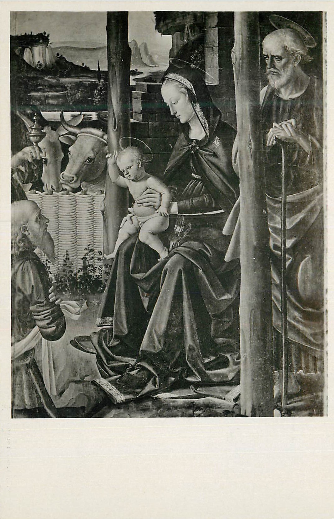 CPA Perugia R Pinacoteca Vannucci La Madonna Col Figlio e S Giuseppe Dettaglio (Fiorenzo di Lorenzo)