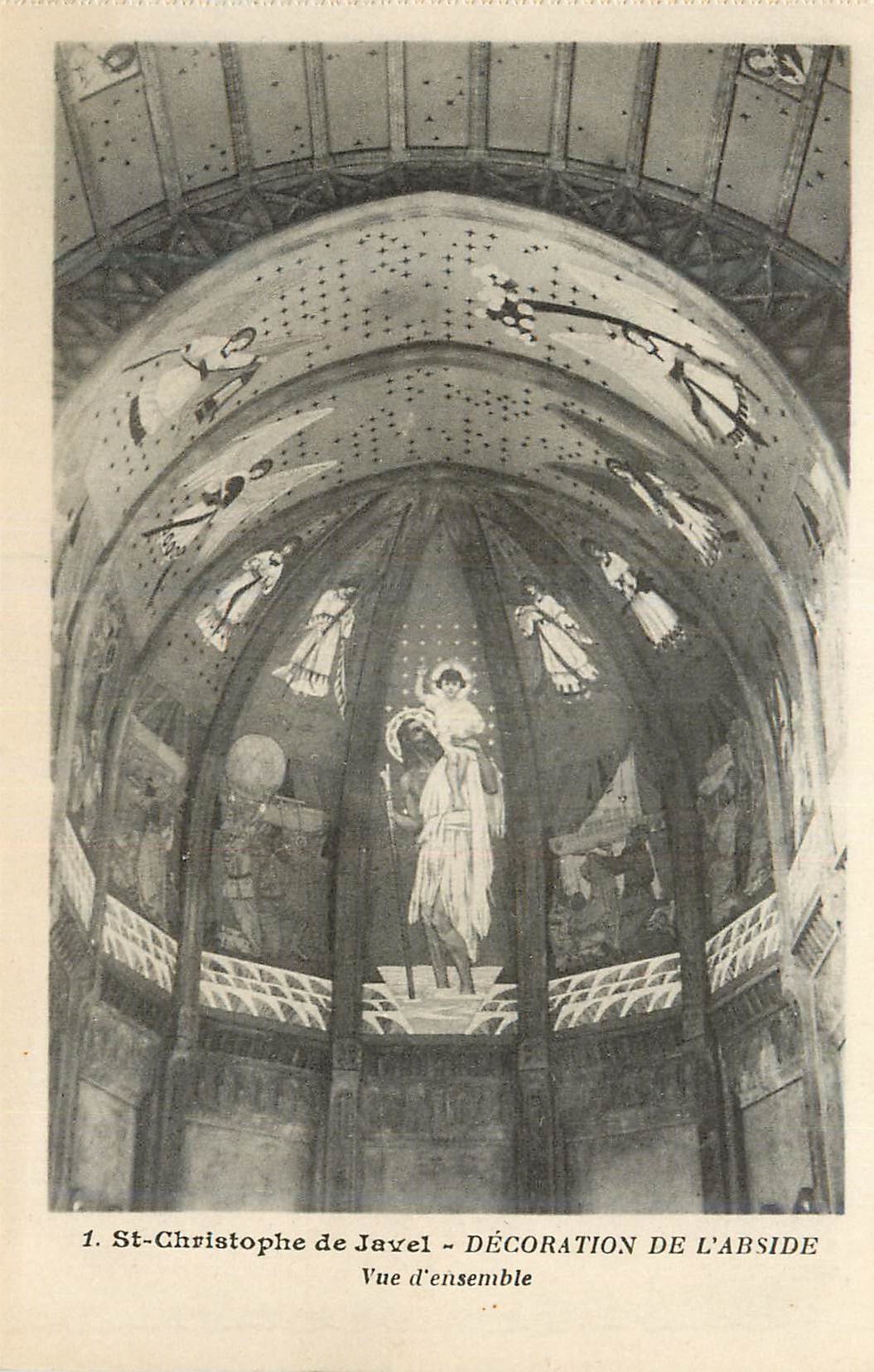 CPA St Christophe de Javel Decoration de L'Abside Vue d'Ensemble