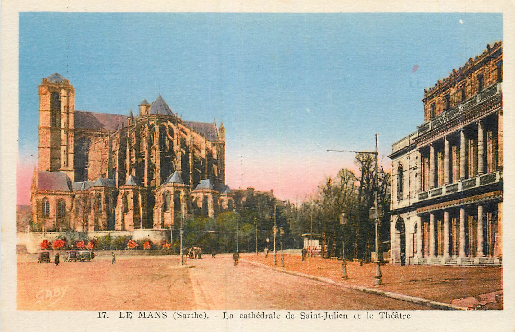 CPA Le Mans (Sarthe) La Cathedrale La Saint Julien et la Theatre