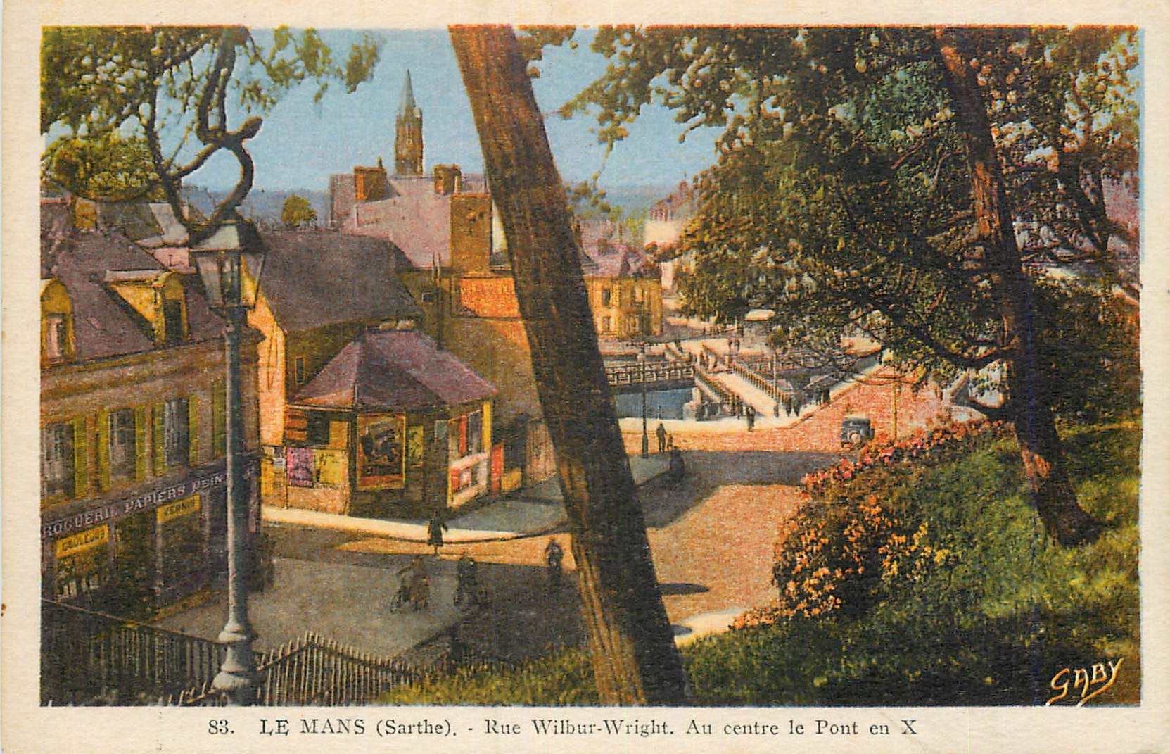 CPA Le Mans (Sarthe) Rue Wilbur Wright Au Centre de Pont en X