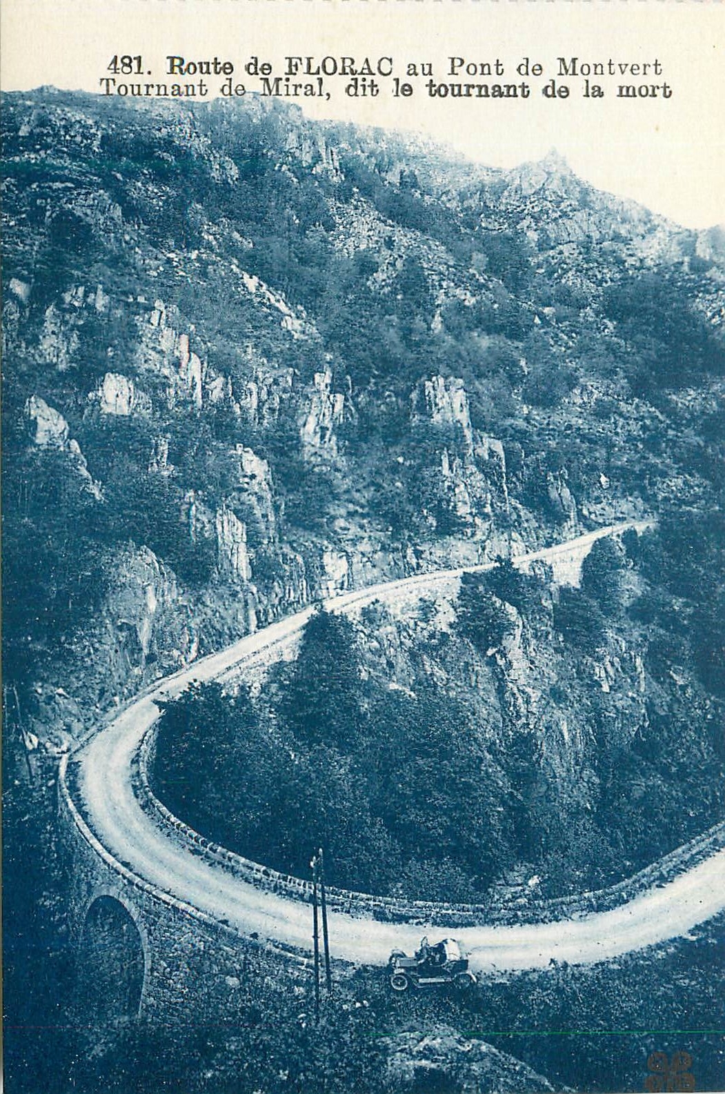 CPA Route du Florac au Pont de Montvert Tournant de Miral Dit le Tournant de la Mort