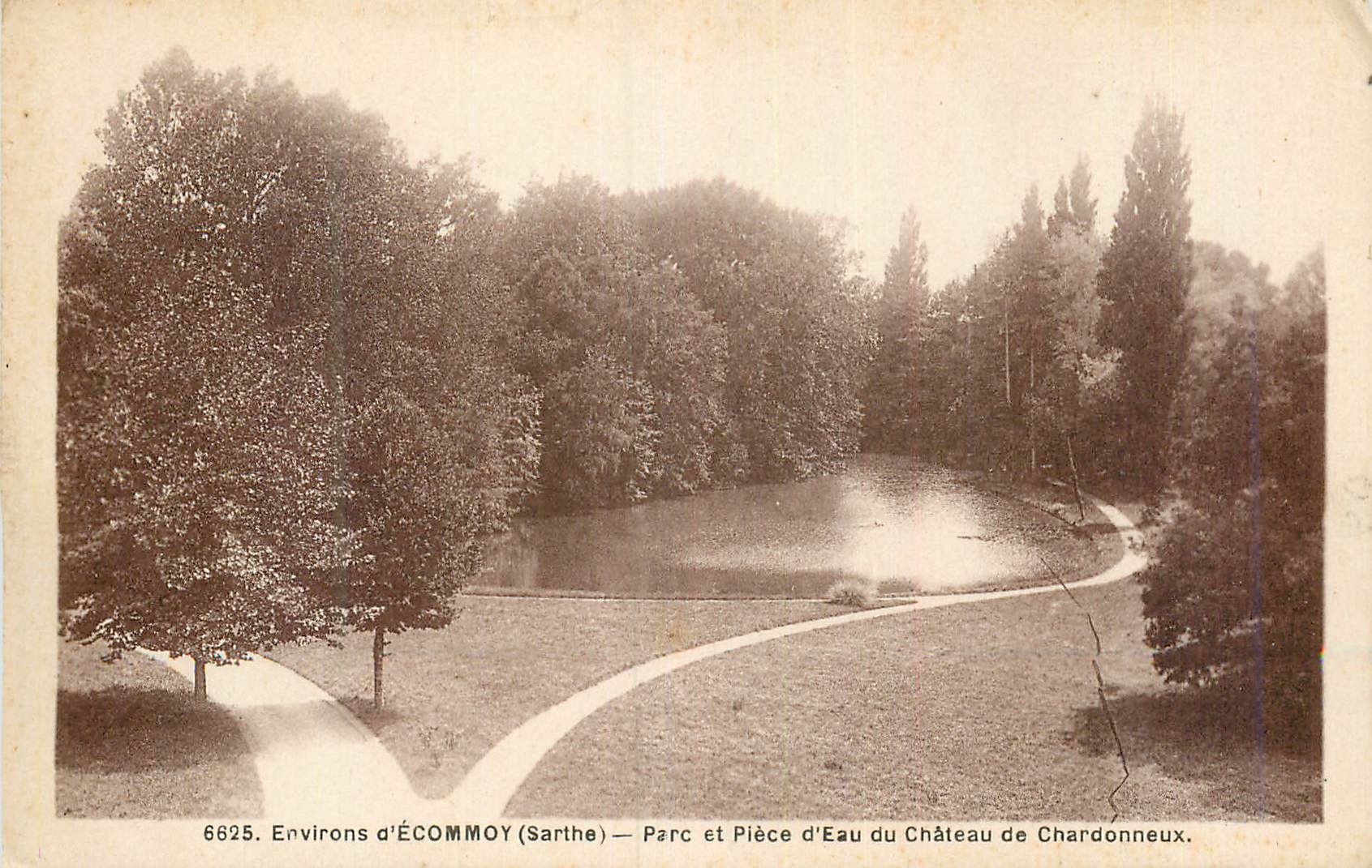 CPA Environs d'Ecommoy (Sarthe) Parc et Piece d'Eau du Chateau de Chardonneux