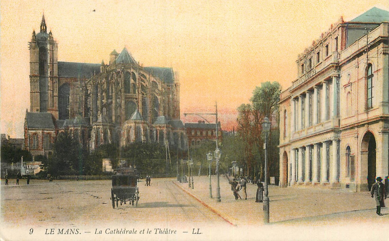 CPA Le Mans La Cathedrale et le Theatre