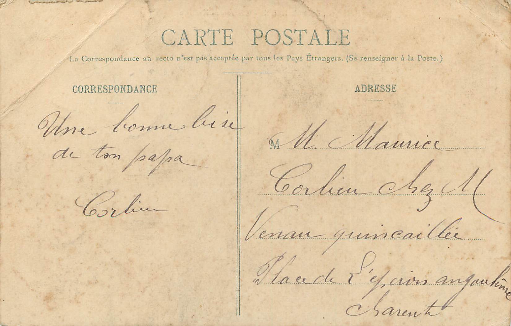 CPA St Gilles Pligeaux Chateau de Kerilio — Rückseite