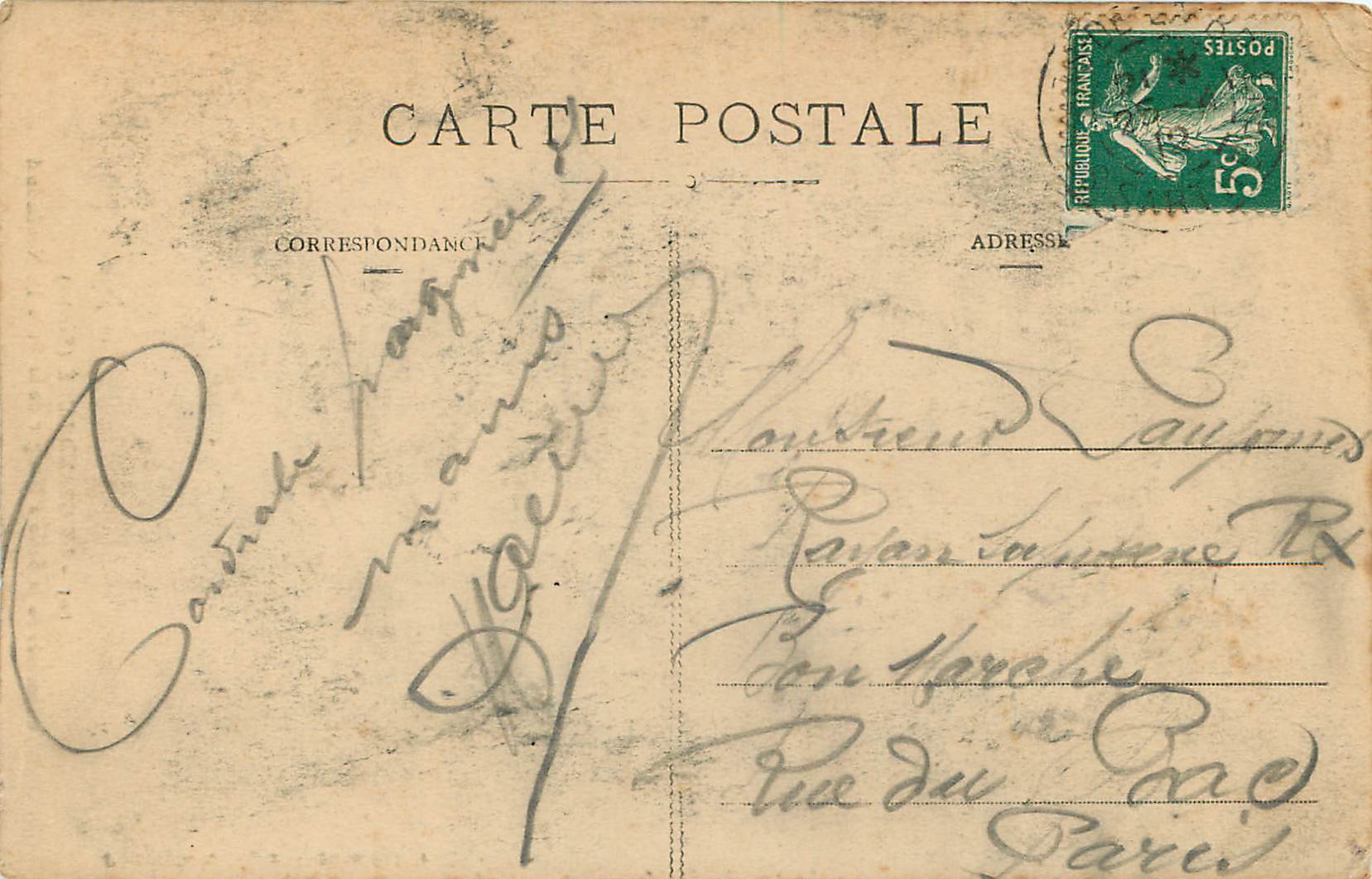 CPA Le Grand Luce (Sarthe) Cheminee de la Salle a Manger de la Ville Neufmenil — Rückseite