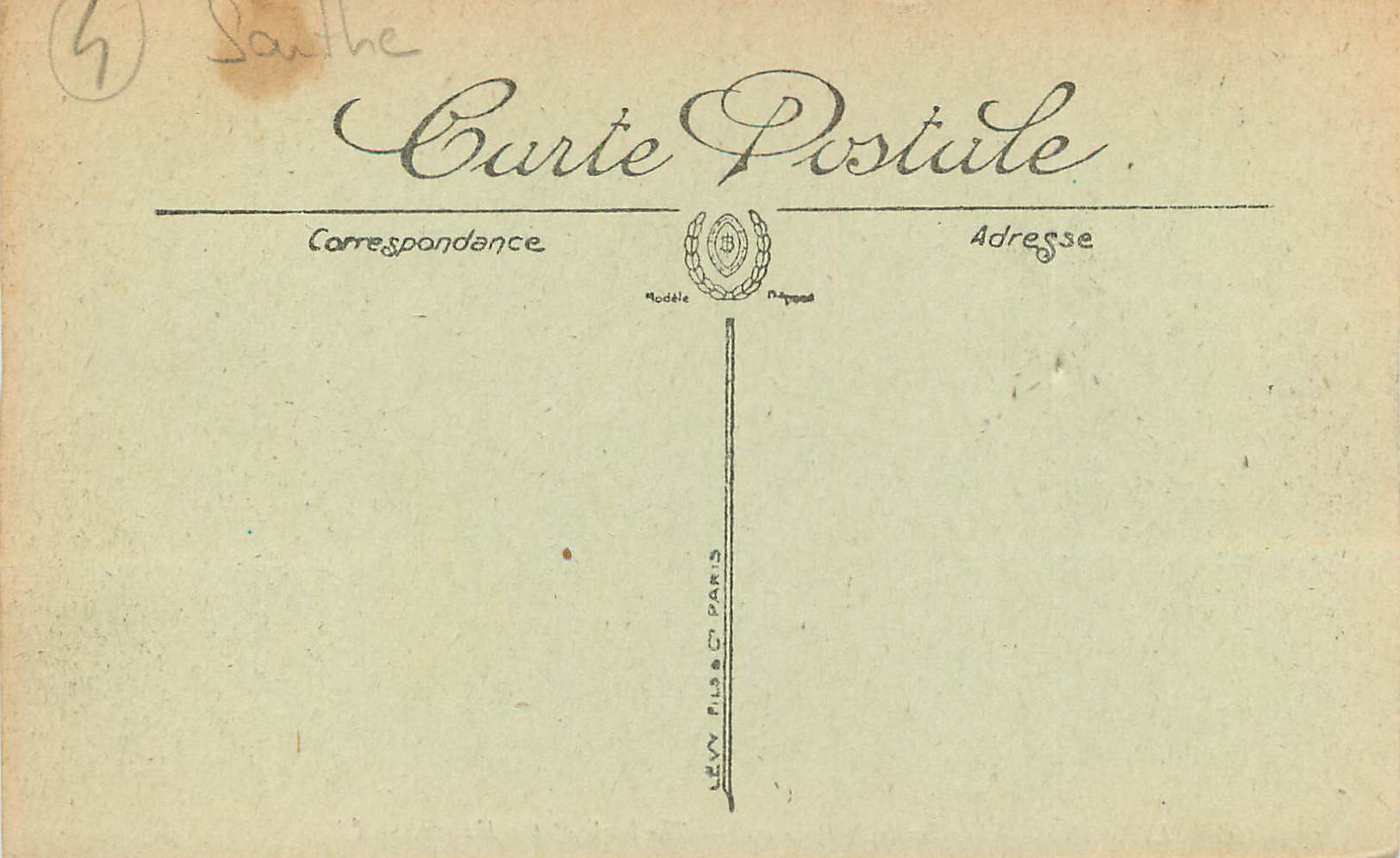 CPA Le Mans Les Bords de l'Huisne — Rückseite