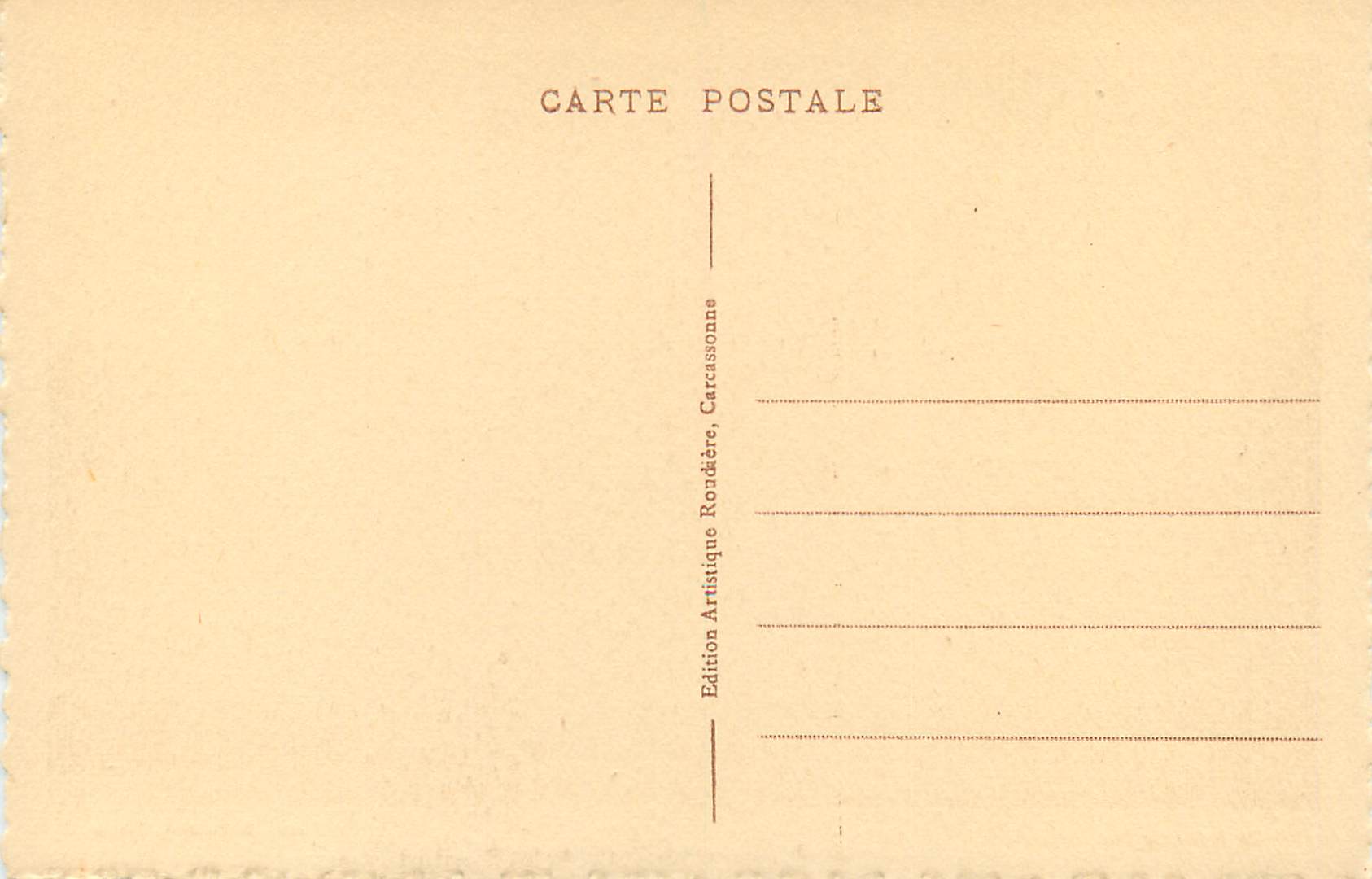 Cité de Carcassonne — Porte et Cours Narbonnaises — Phot. E. Roudière, Editeur — Rückseite