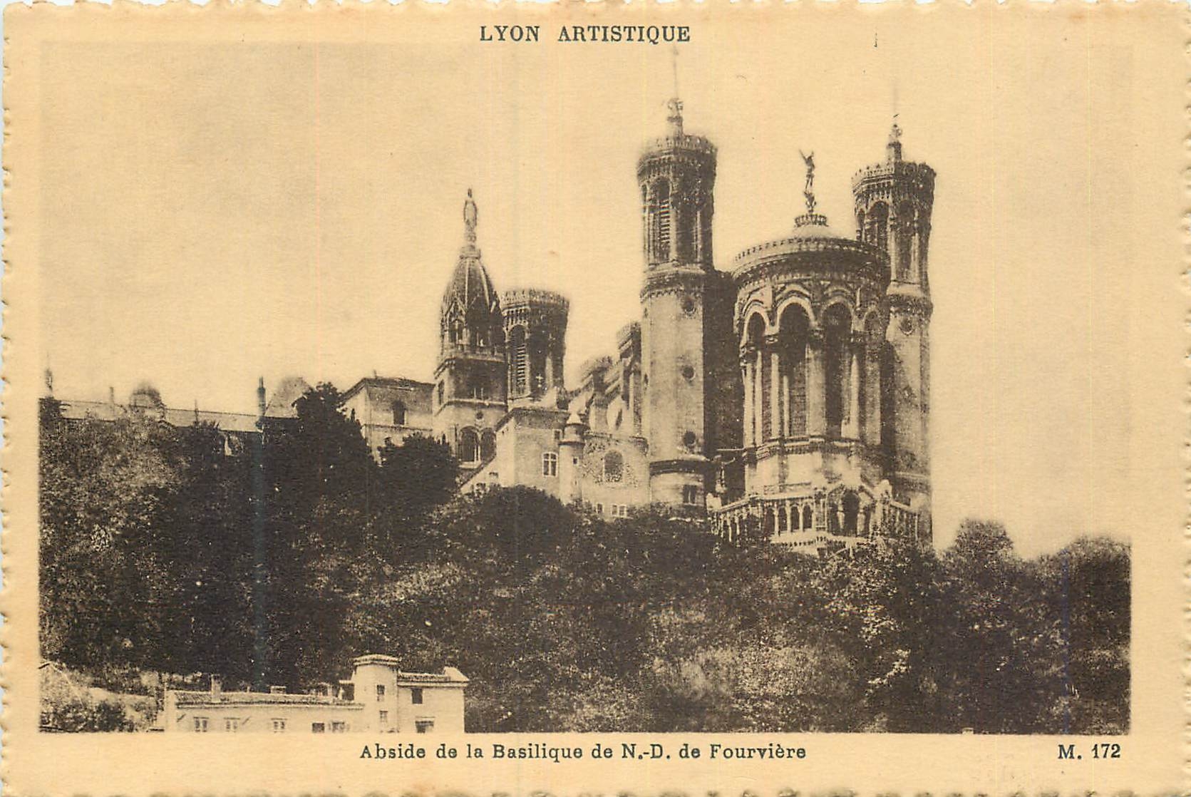 CPA Lyon Artistique Abside de la Basilique de N D de Fourviere