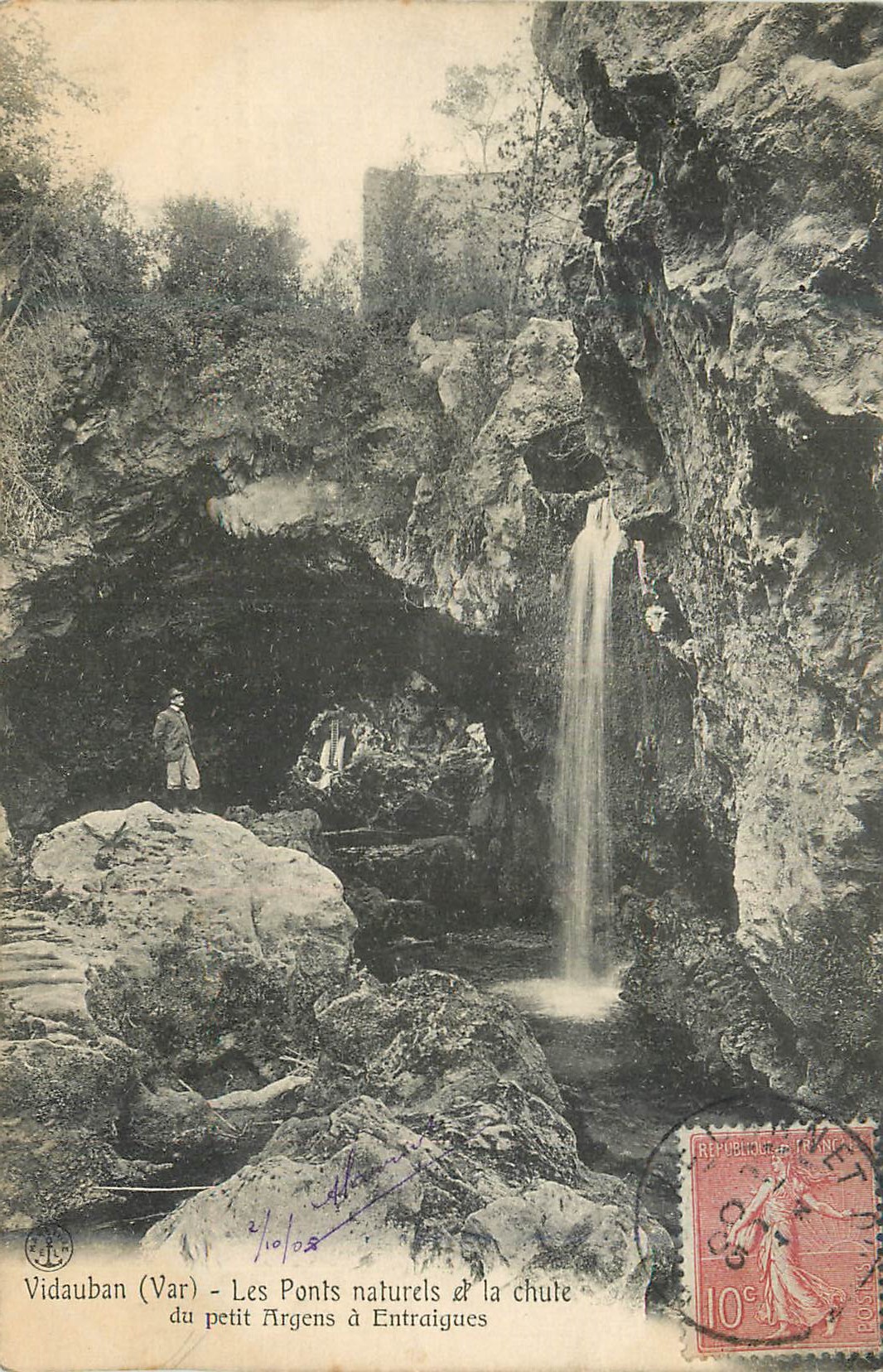 CPA Vidauban (Var) Les Ponts Naturels et la Chute du Petit Argens a Entraigues