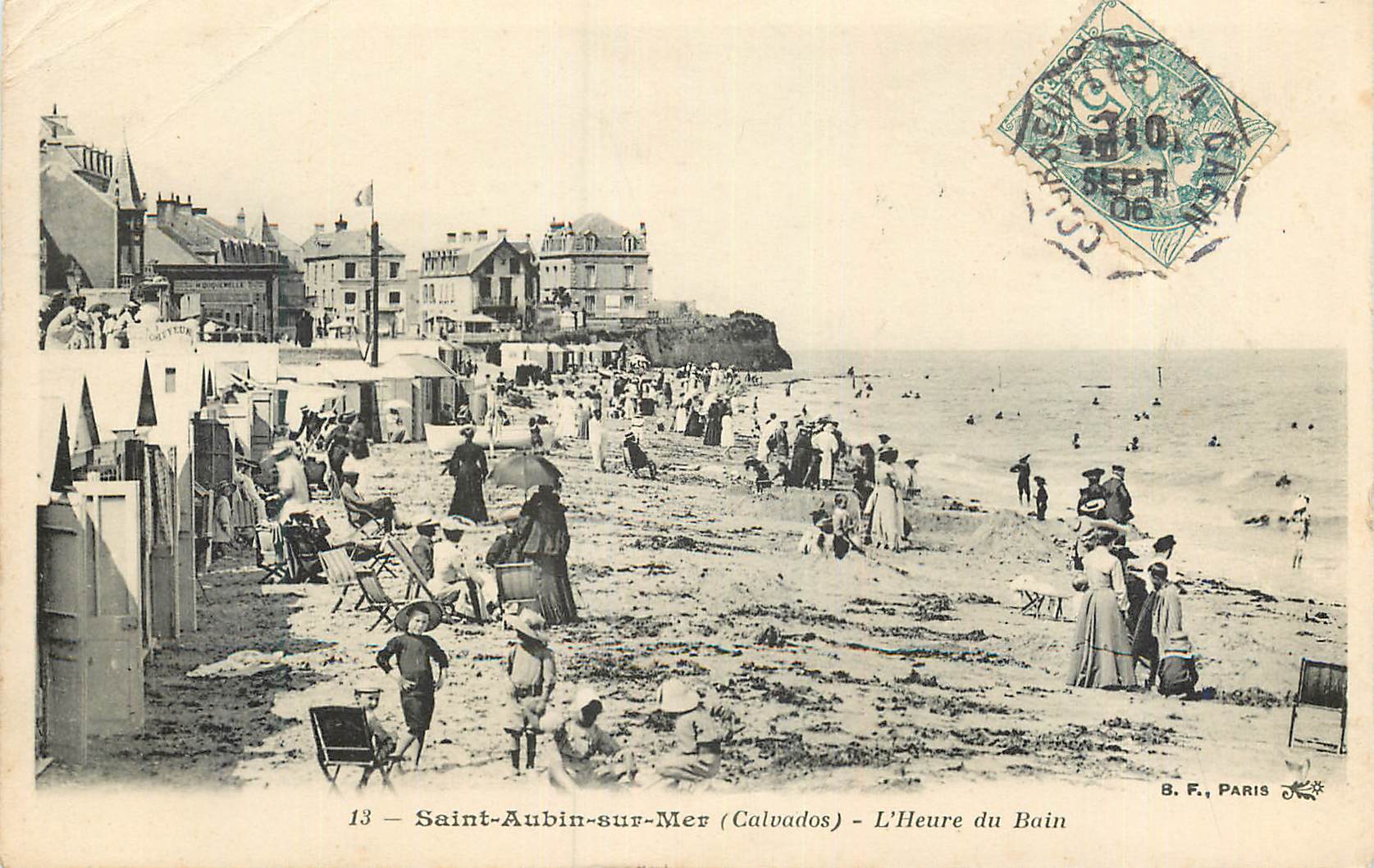 CPA Saint Aubin sur Mer (Calvados) L'Heure du Bain