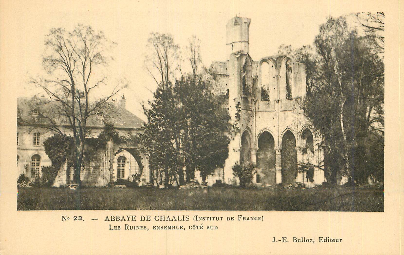 CPA Abbaye de Chaalis (Institut de France) Les Ruines Ensemble Cote Sud
