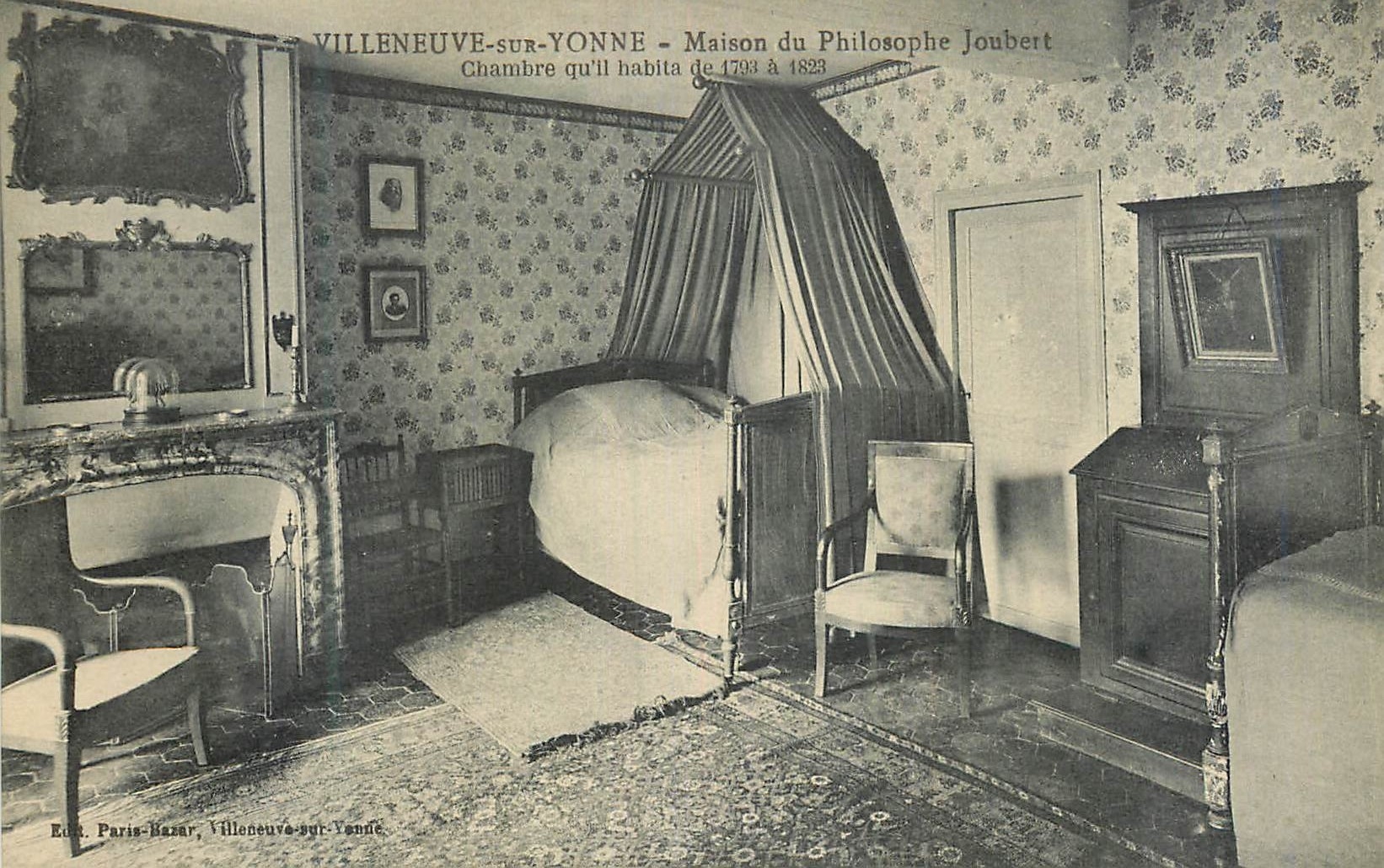 CPA Villeneuve sur Yonne Maison du Philosophe Joubert Chambre qu'il Habita de 1793 a 1823