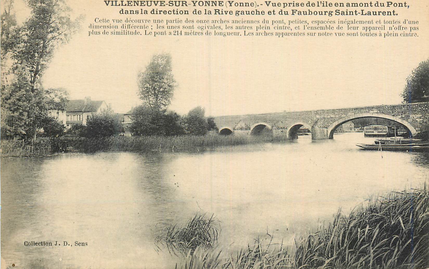 CPA Villeneuve sur Yonne (Yonne) Vue Prise de l'Ile en Amont du Pont