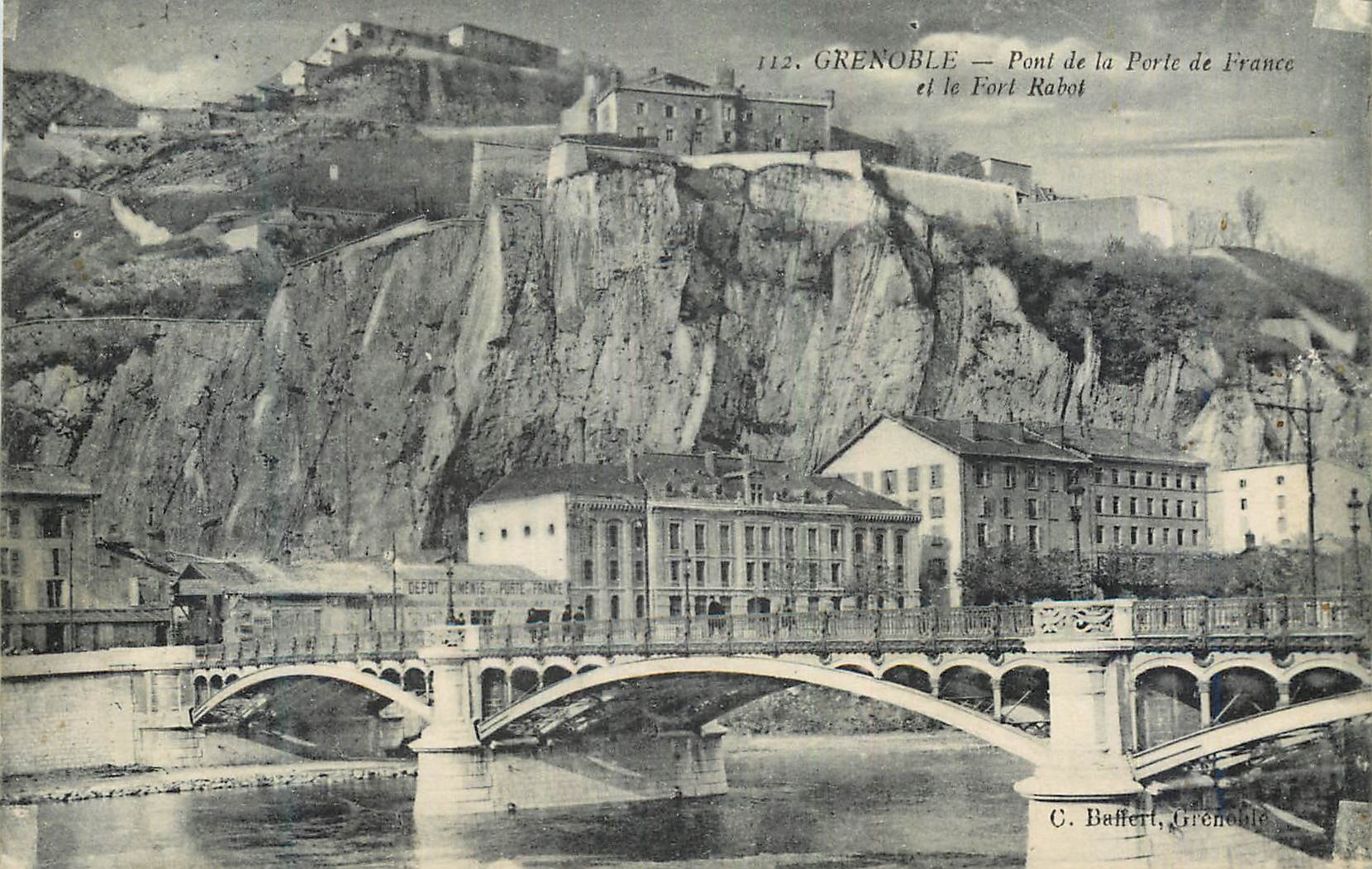 Grenoble — Pont de la Porte de France et le Fort Rabot — C. Baffert, Grenoble