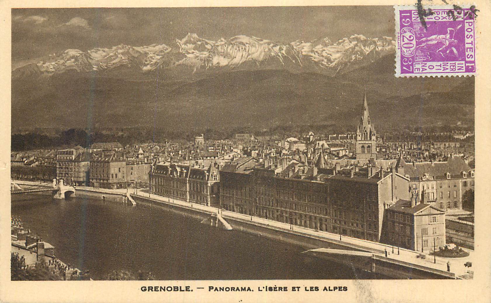 Grenoble — Panorama, l'Isère et les Alpes — Éditeur non visible