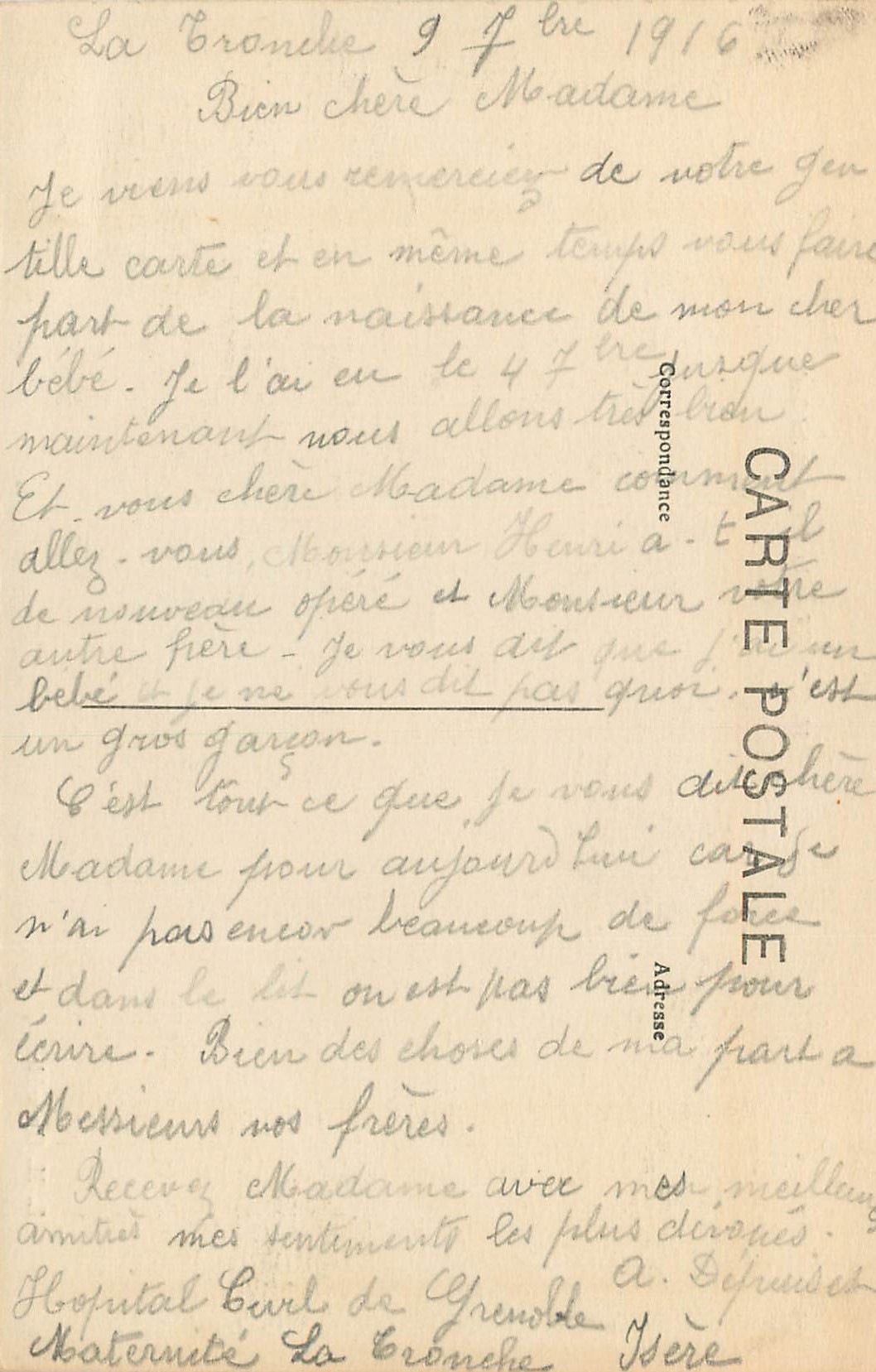 CPA Grenoble La Vedette et les Quais — Verso