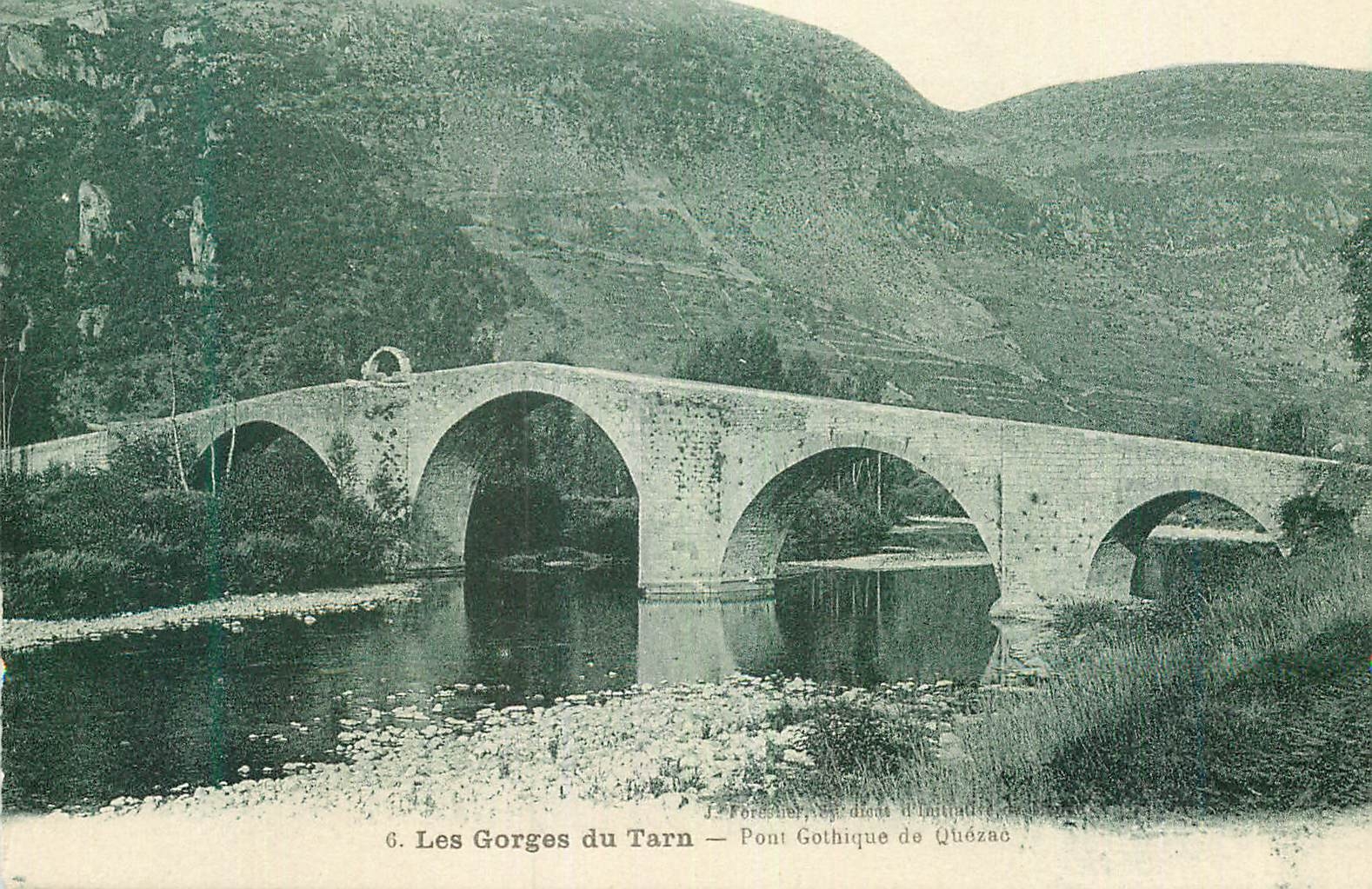 CPA Les Gorges du Tarn Pont Gothique de Qhezac