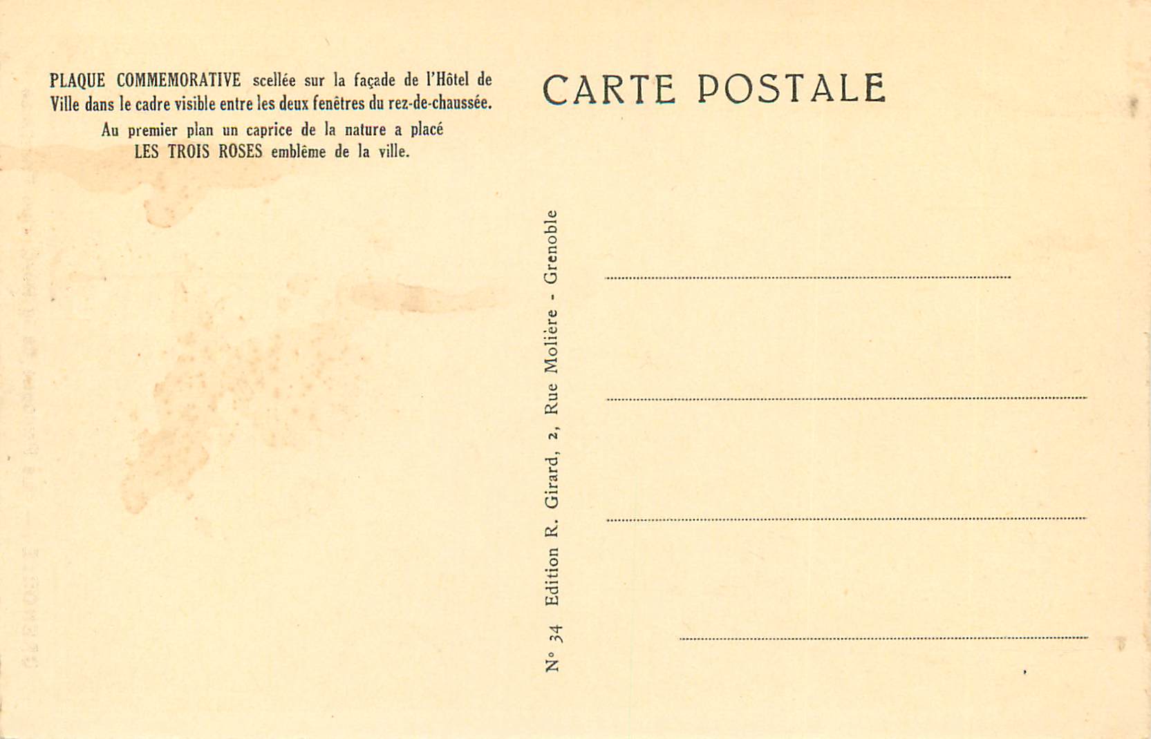 CPA Grenoble Le Prologue de la Revolution Francaise — Rückseite