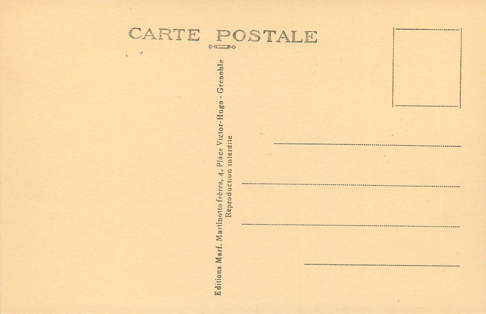CPA Grenoble Le Palais de Justice et la Statue de Bayard — Verso