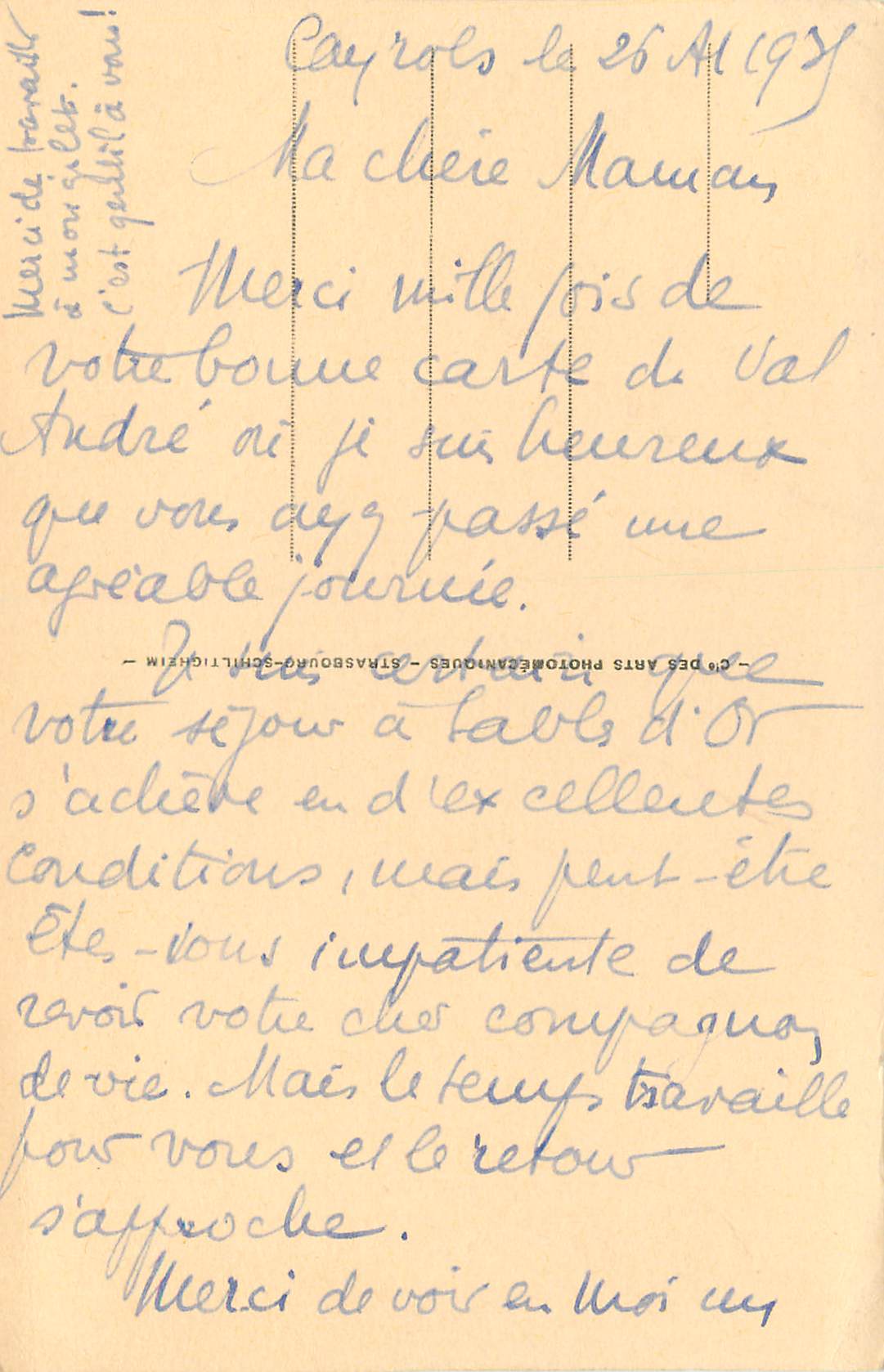 CPA Le Cantal Pittoresque Le Puy Griou (1694m) — Rückseite