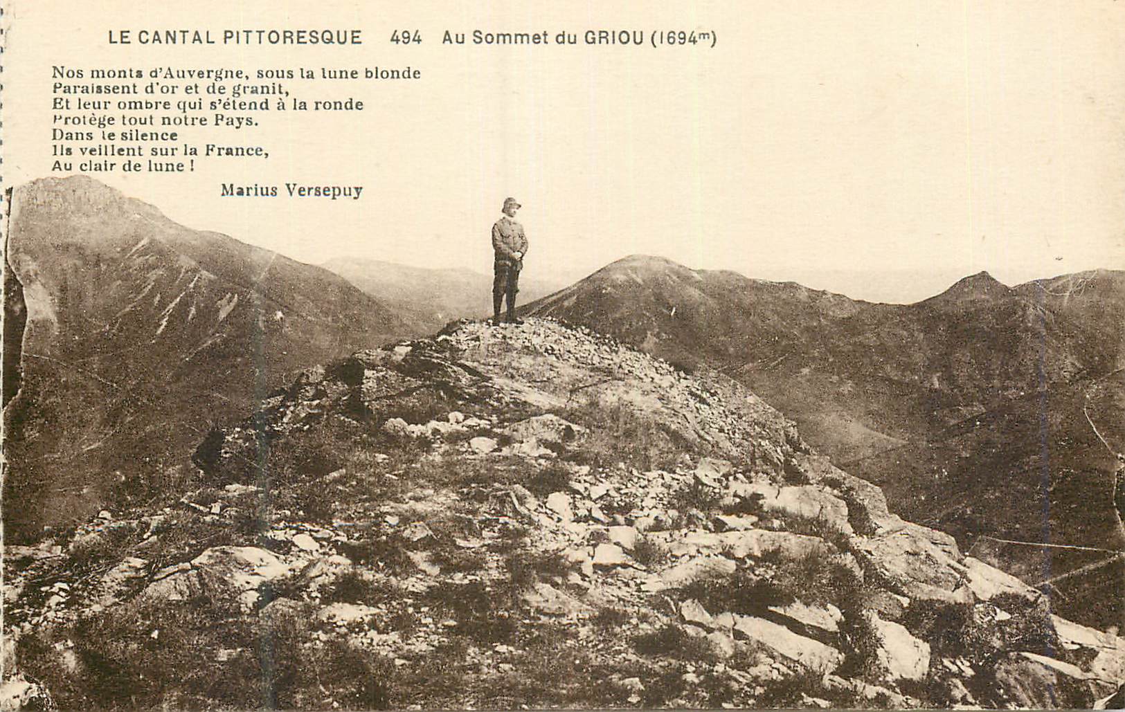 Pittoreskes Cantal — Auf dem Gipfel des Griou (1694m) — Edition B. Laborie, Auhillac