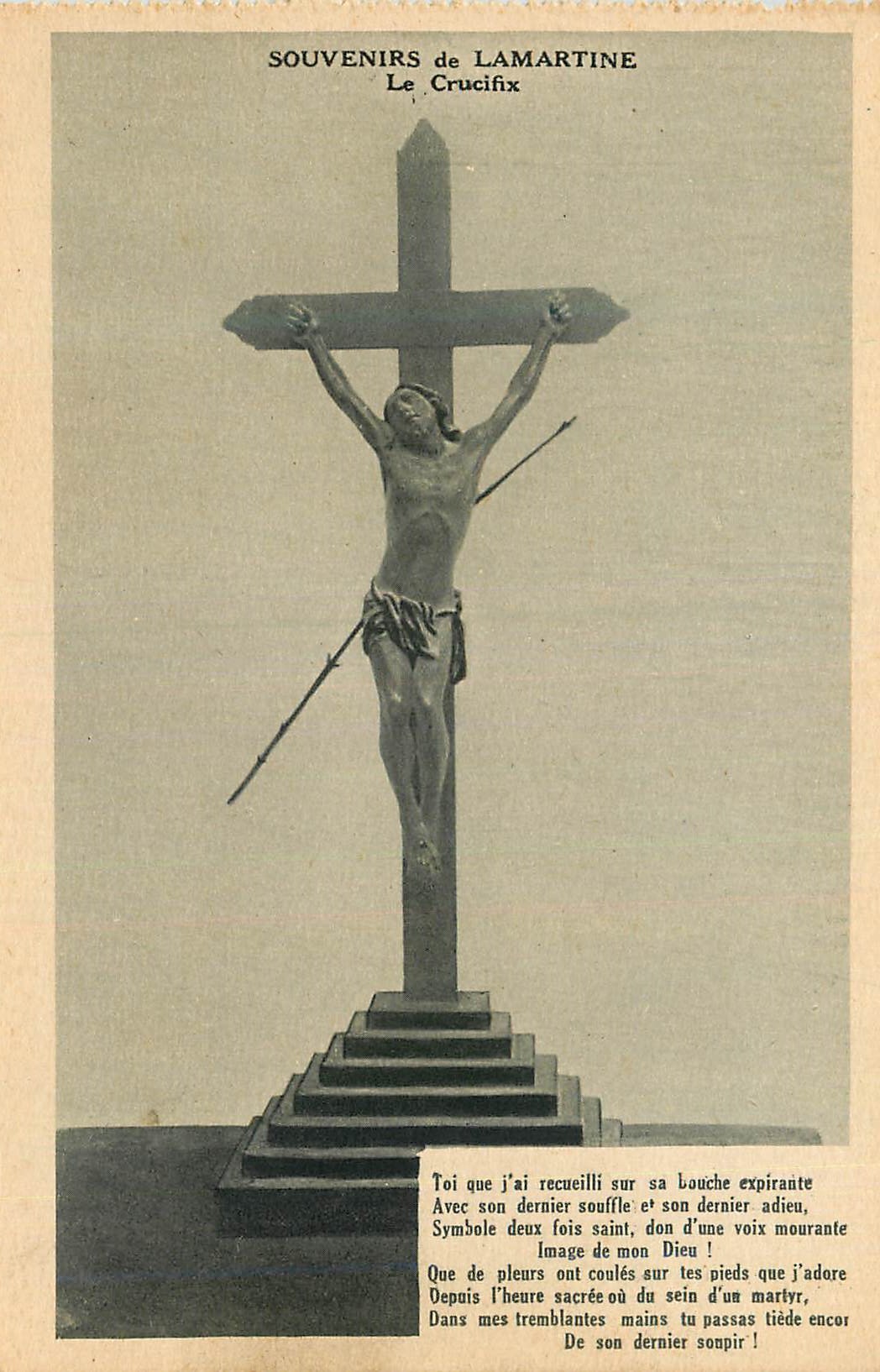Crucifix de Lamartine — Souvenirs de Lamartine — Héliogravure Combier, Macon