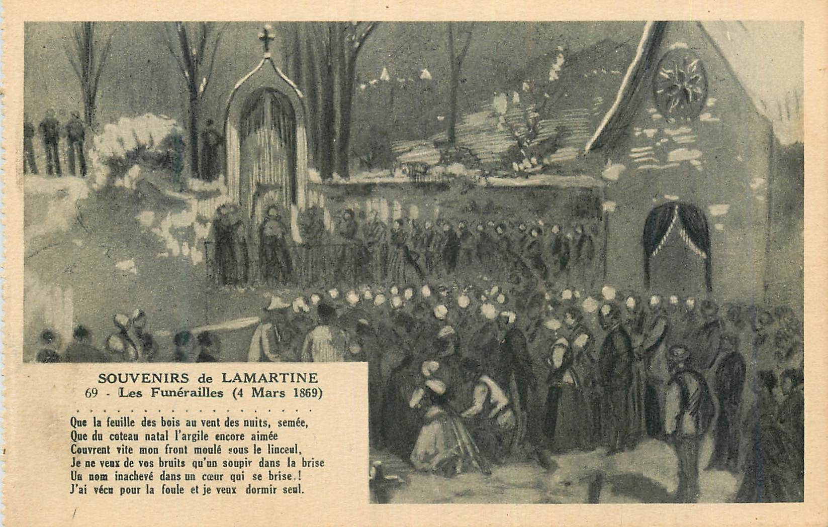 CPA Souvenirs de Lamartine Les Funerailles (4 Mars 1869)