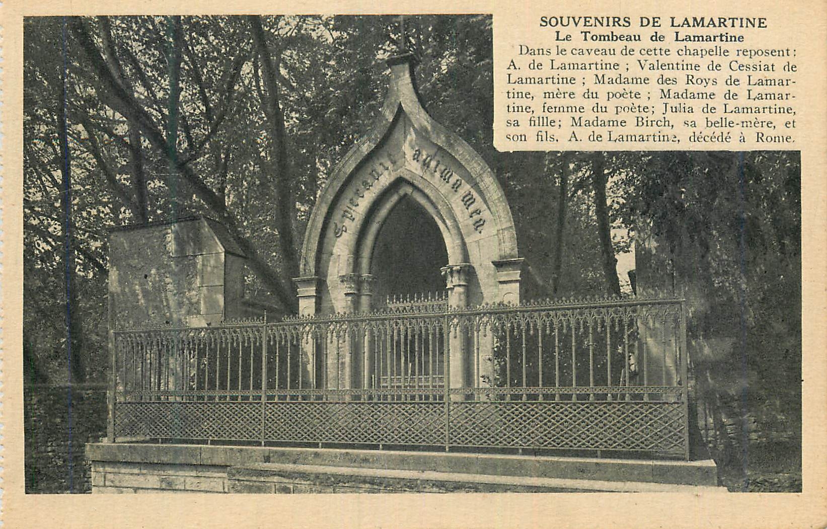 Tombeau de Lamartine — Souvenirs de Lamartine — Héliogravure Combier Maçon