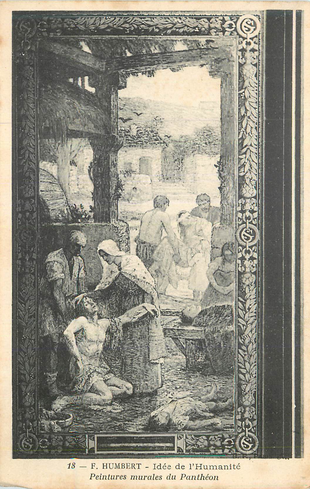 CPA F Humbert Idee de l'Humanite Peintures Murales du Pantheon